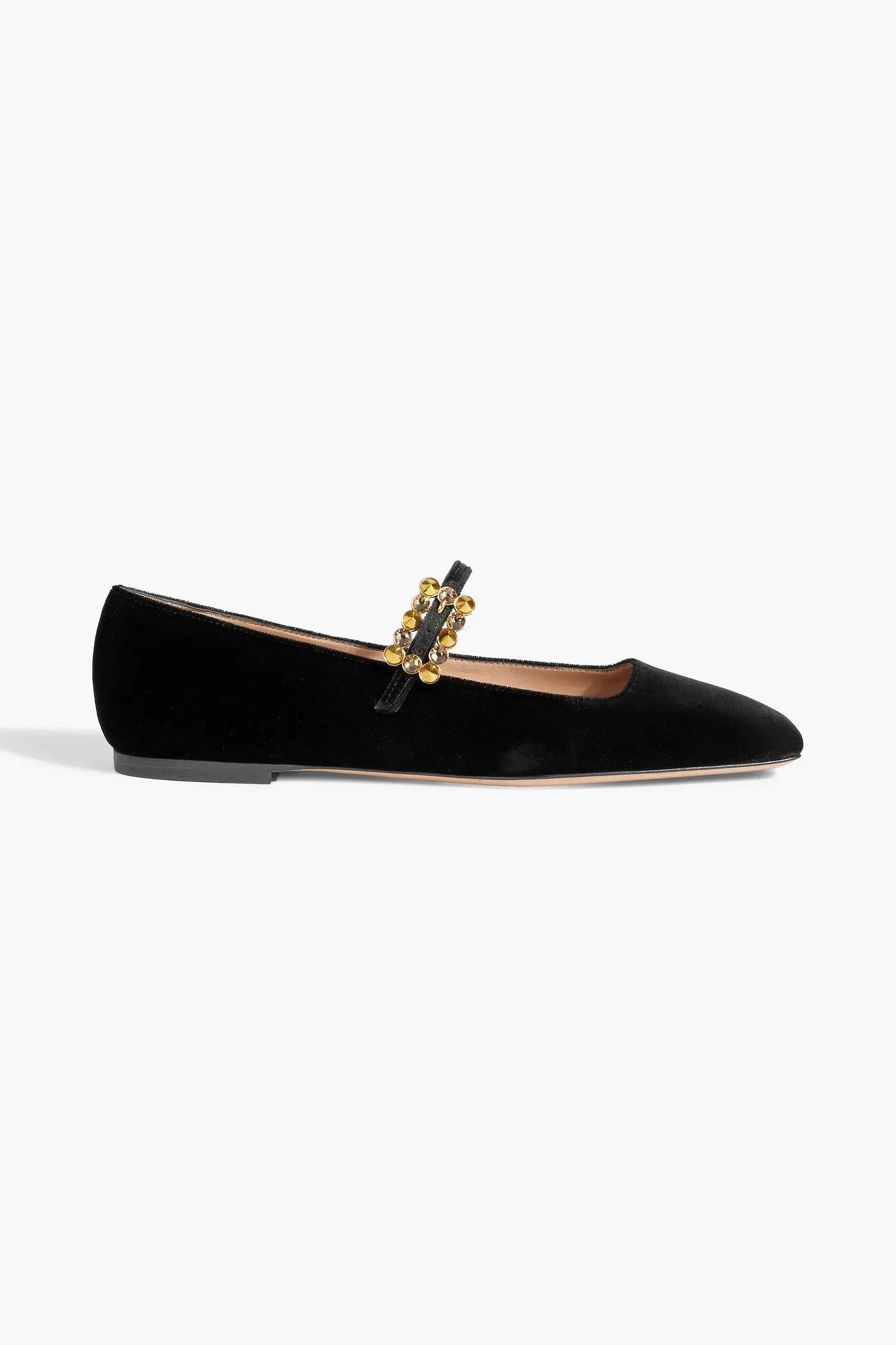 Gianvito Rossi Wondy Velvet Ballet Flats Black Women's