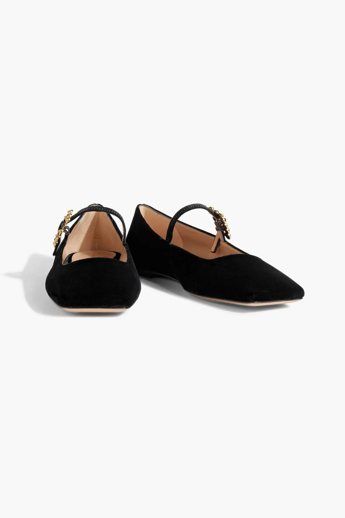 Gianvito Rossi Wondy Velvet Ballet Flats Black Women's