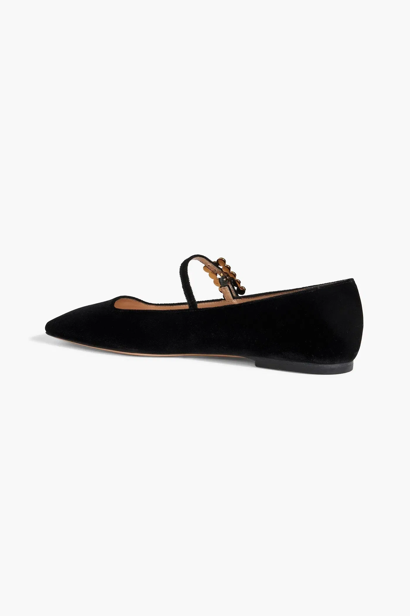 Gianvito Rossi Wondy Velvet Ballet Flats Black Women's