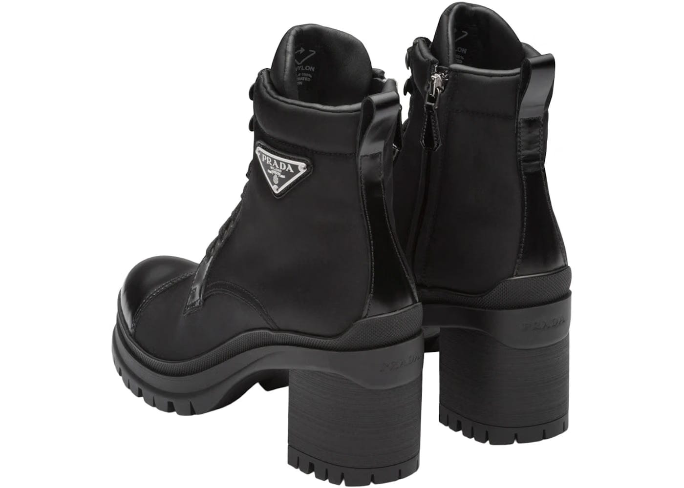 Prada 55Mm Laced Booties Black Nylon