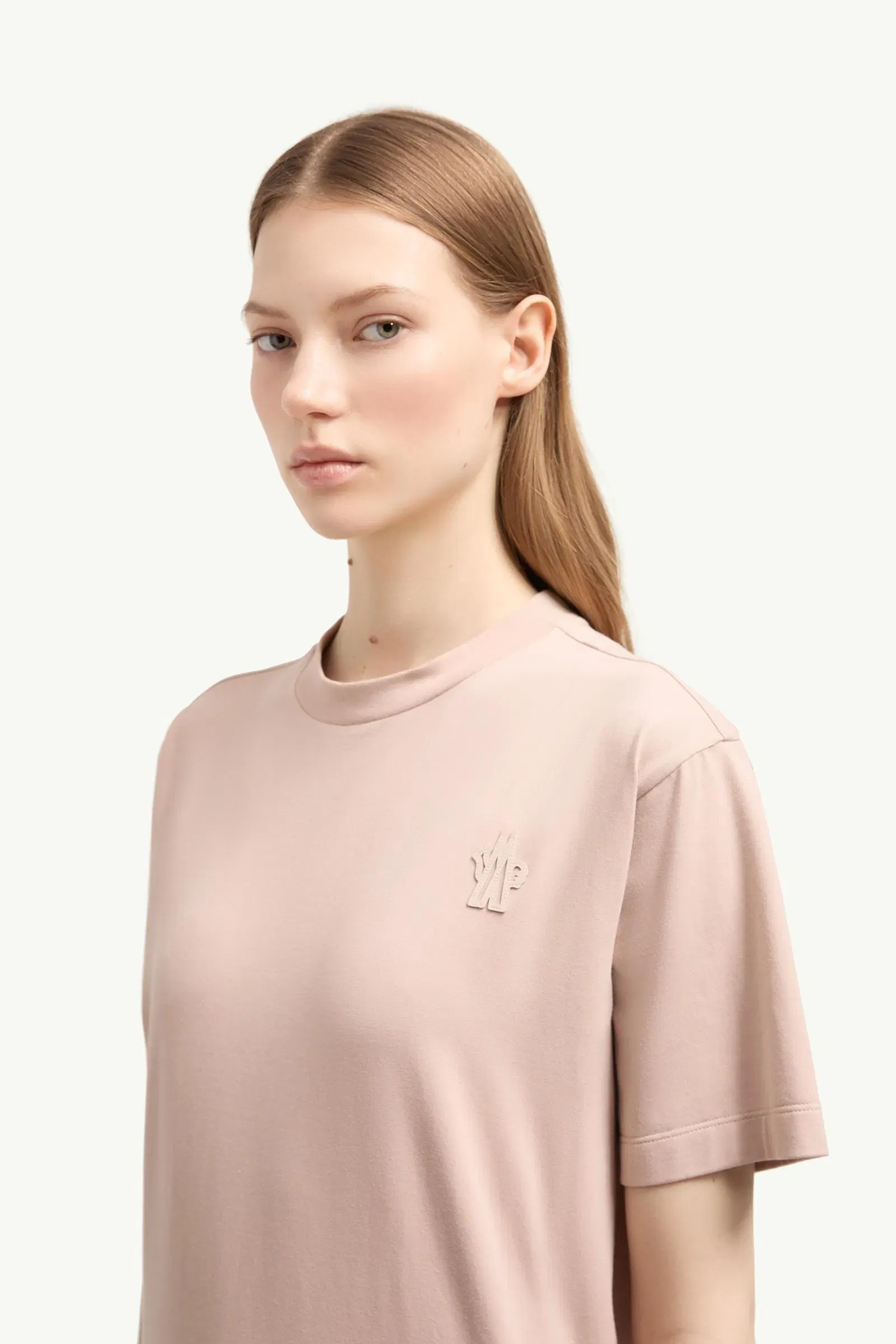 Moncler Logo Patch Cotton Blend T-Shirt (Three Pack) White & Pink & Beige White & Pink & Beige
