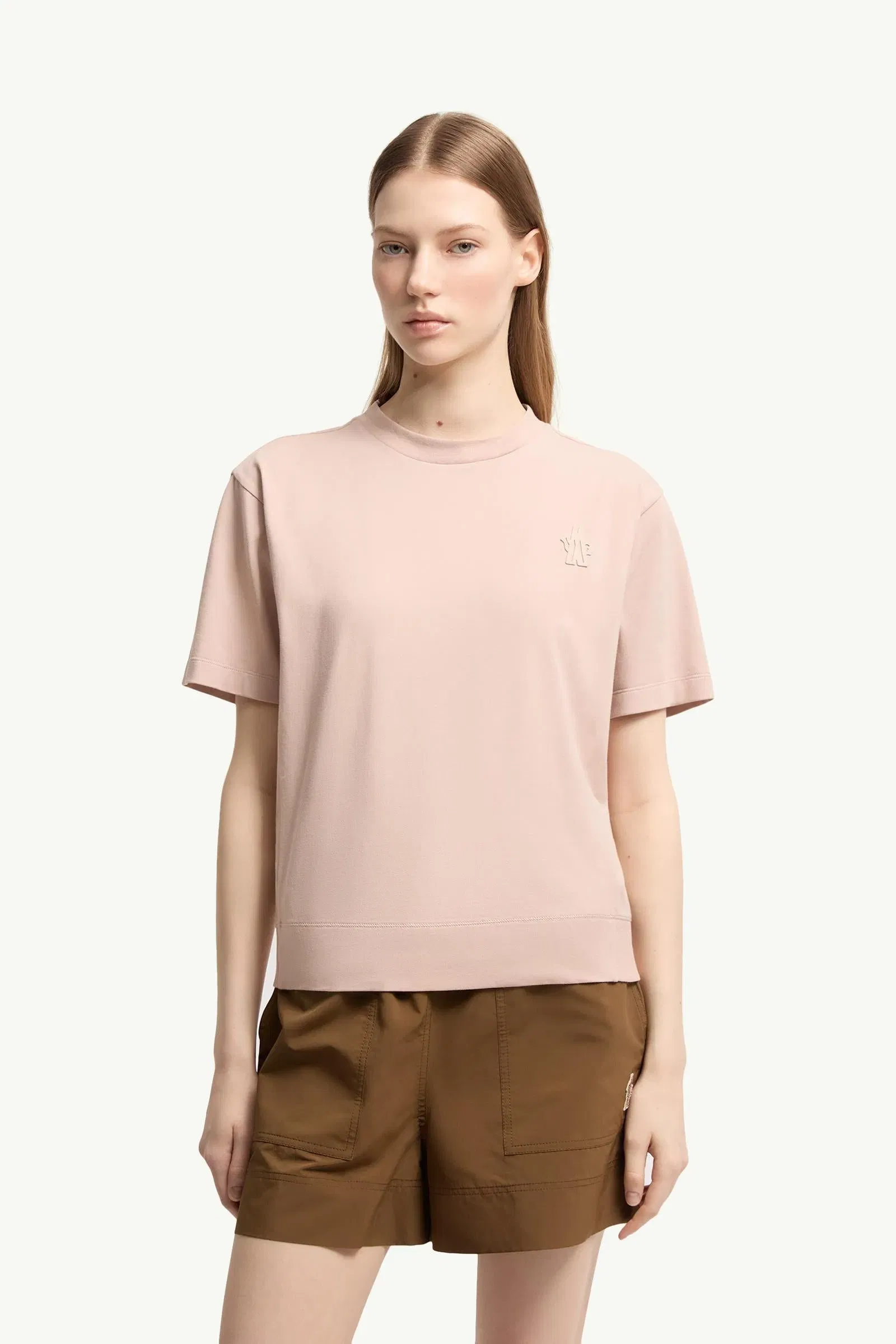 Moncler Logo Patch Cotton Blend T-Shirt (Three Pack) White & Pink & Beige White & Pink & Beige
