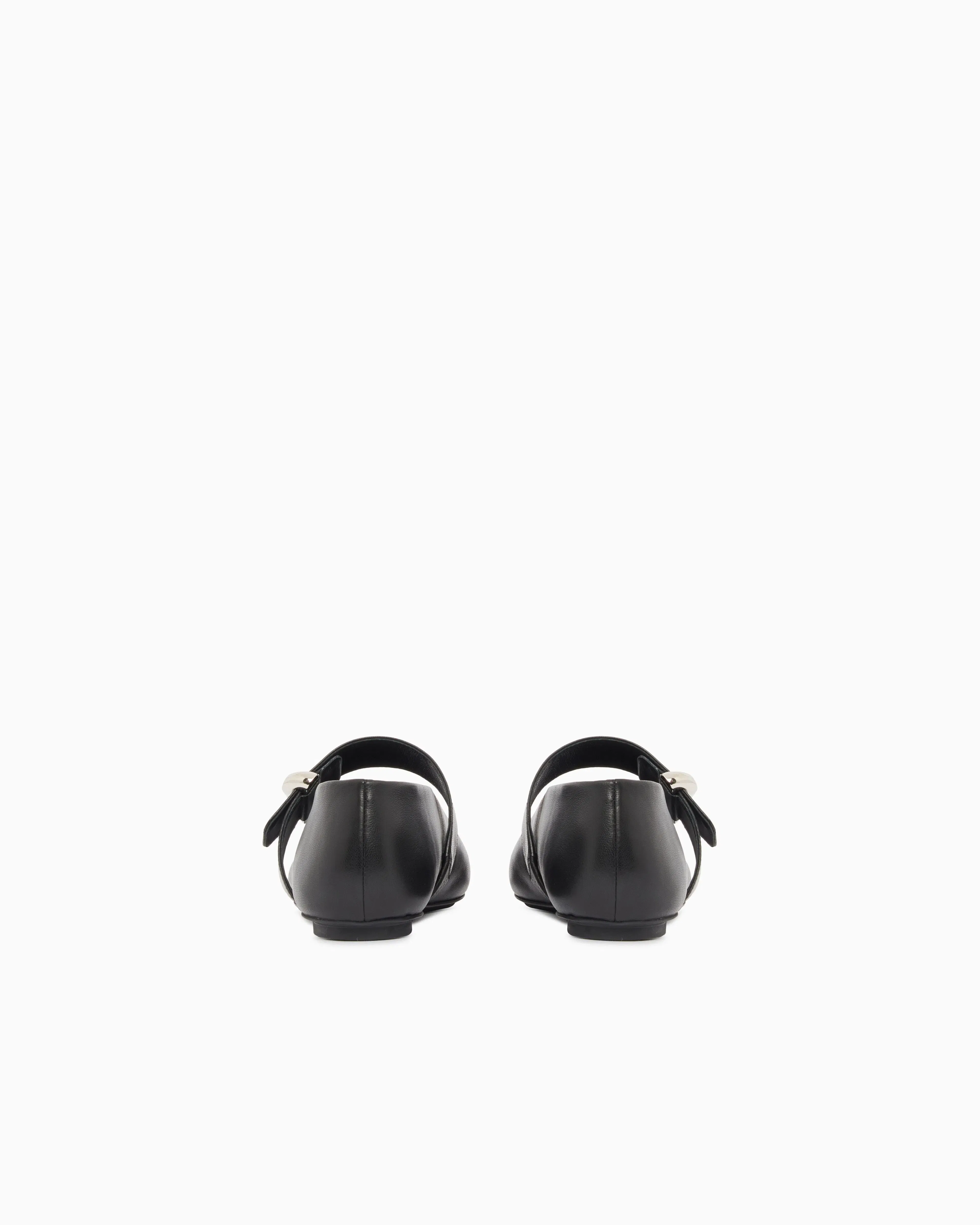 Emporio Armani Nappa-Leather Ballerinas Black