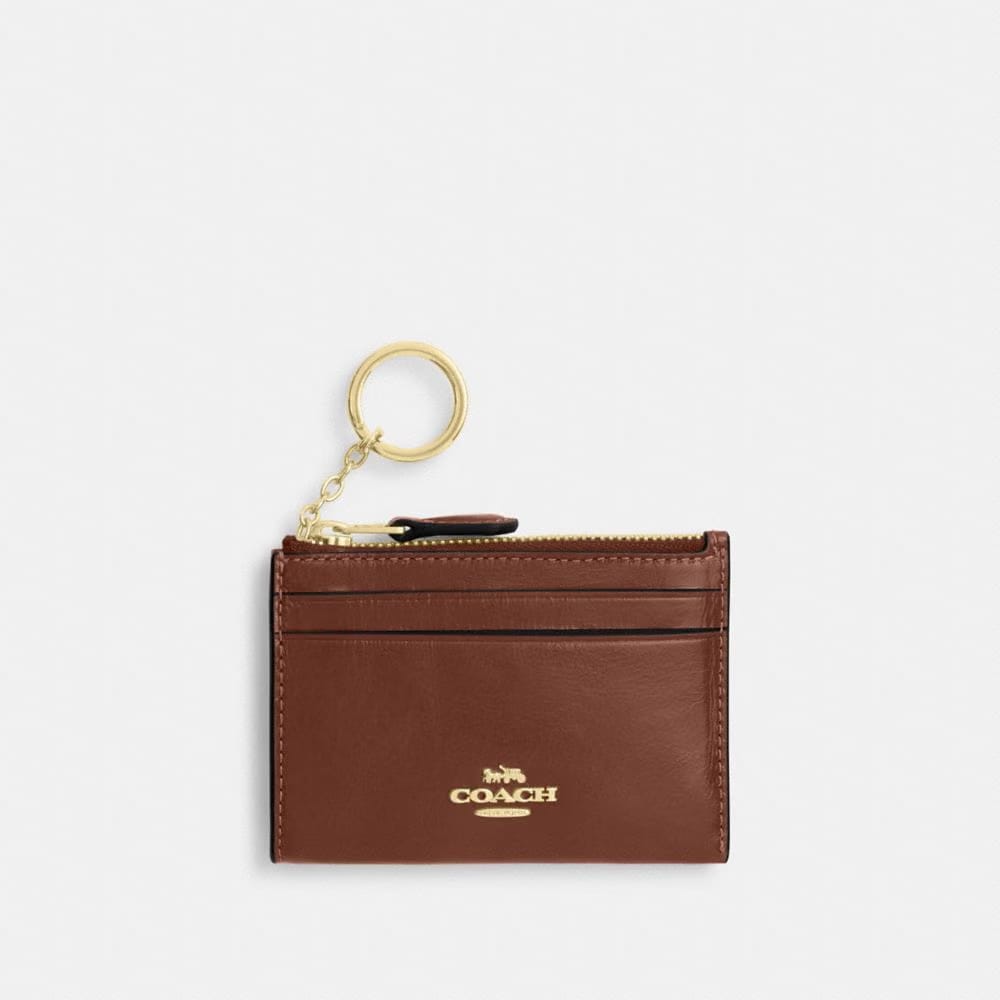 Coach Mini Skinny Id Case Gold Redwood