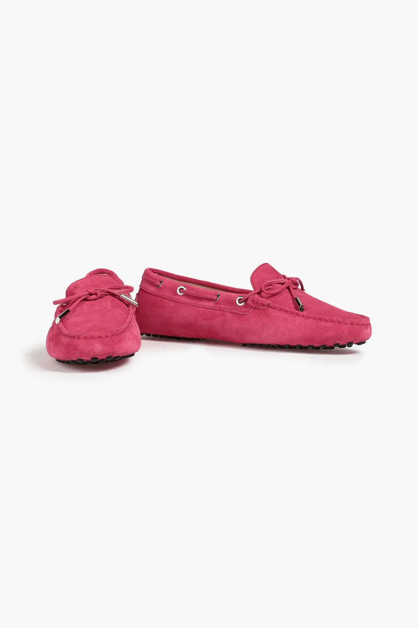 Tod's Heaven Lacetto Suede Loafers Fuchsia Women's