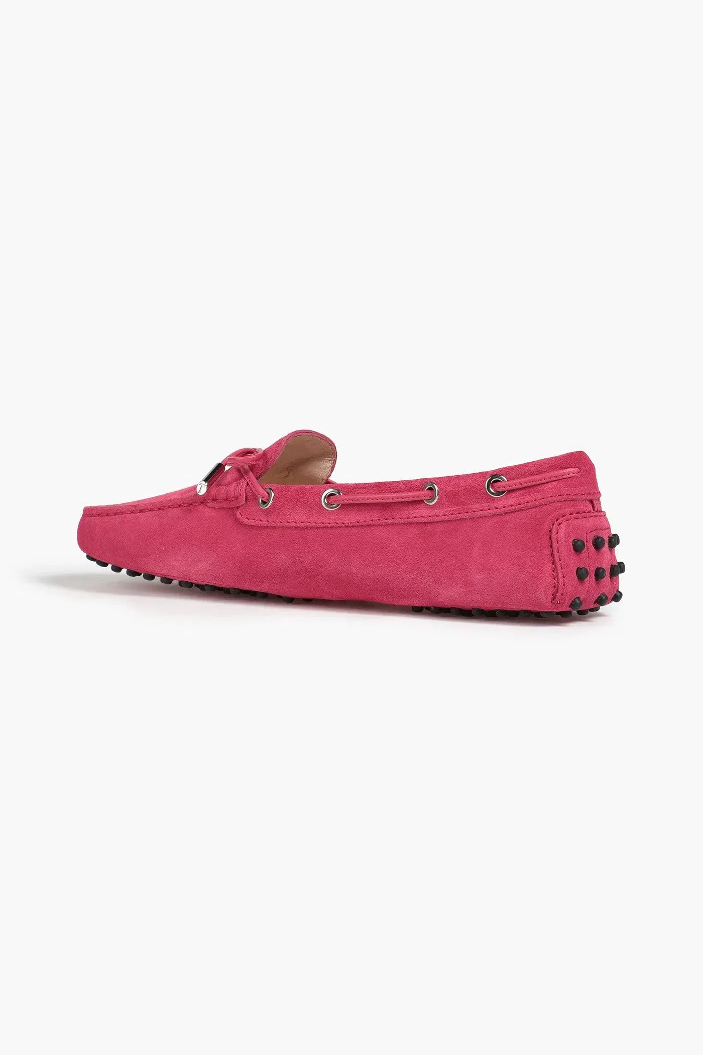 Tod's Heaven Lacetto Suede Loafers Fuchsia Women's