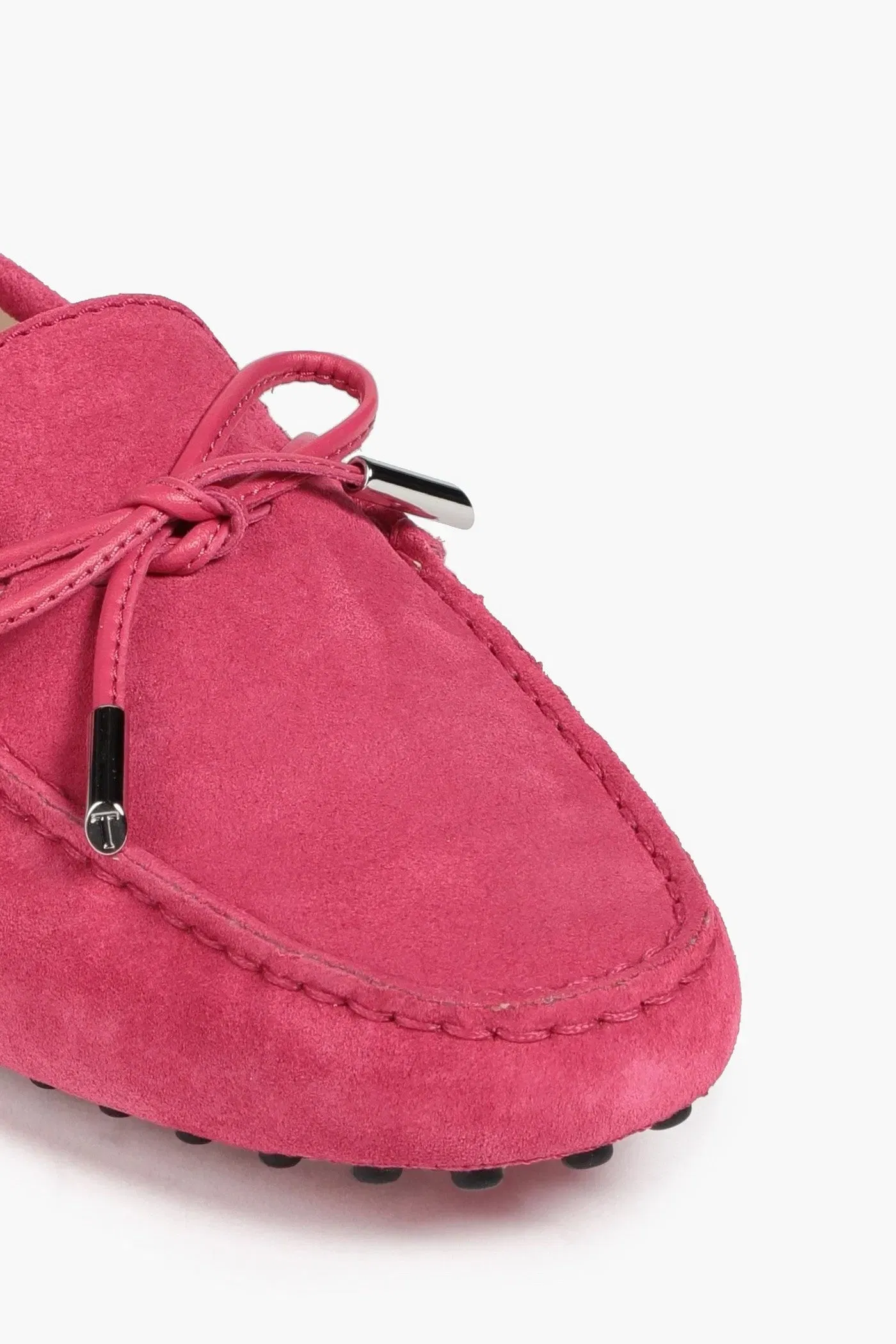 Tod's Heaven Lacetto Suede Loafers Fuchsia Women's
