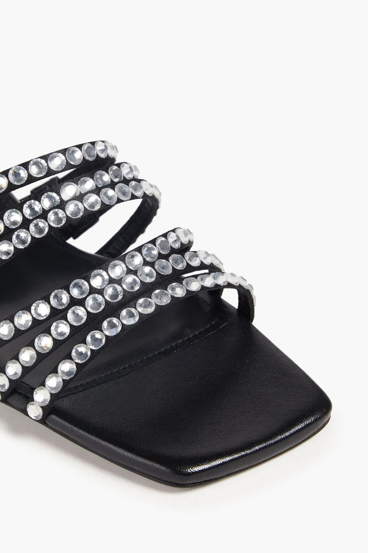 Sandro Crystal-Embellished Satin Mules Black Women's