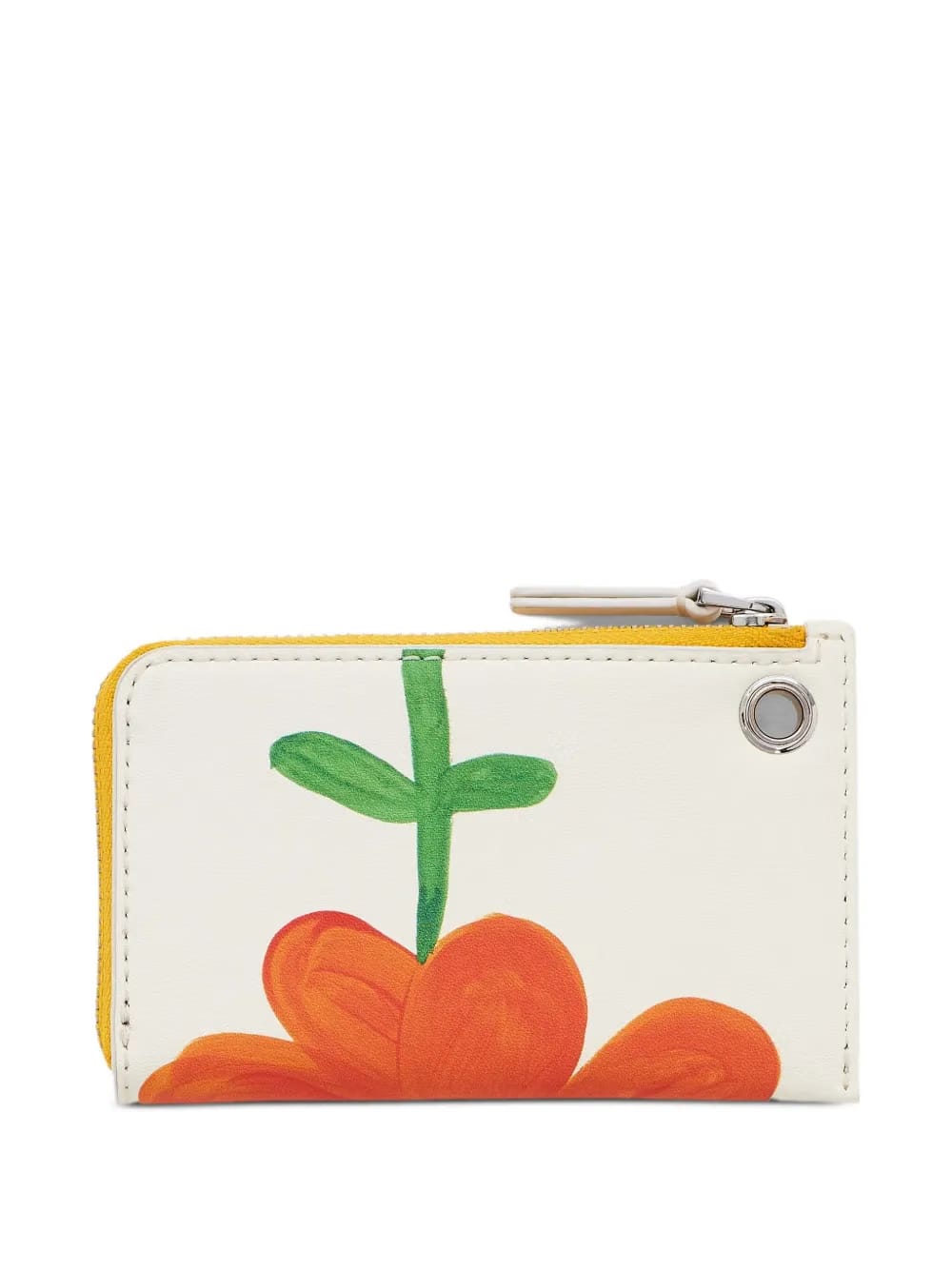 flower-print zip-around bag charm