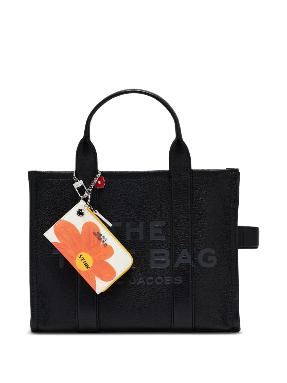 flower-print zip-around bag charm