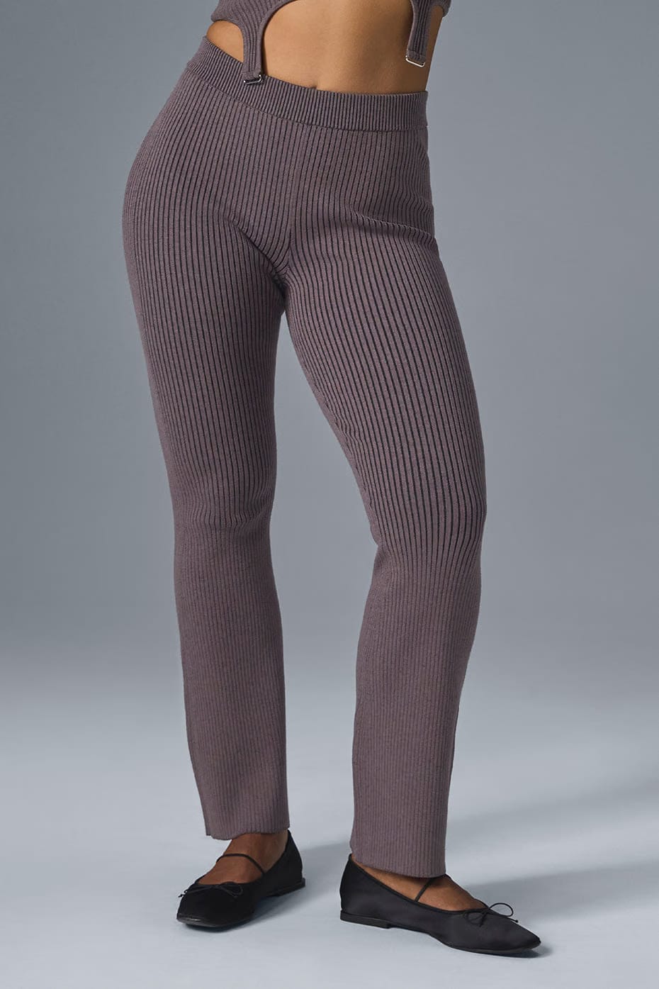 Alo Yoga Denim Knit High-Waist Flare Pant