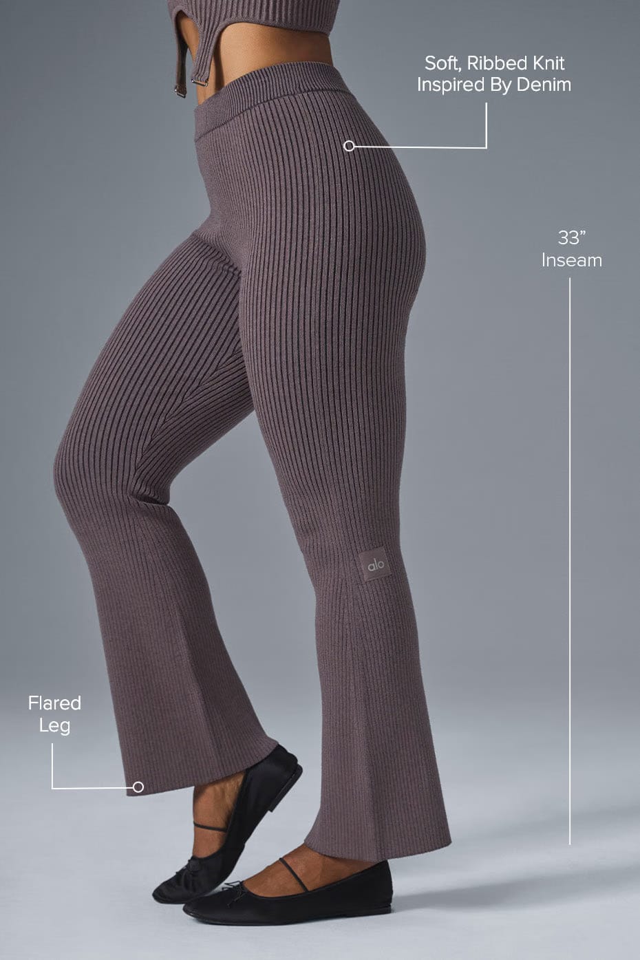 Alo Yoga Denim Knit High-Waist Flare Pant