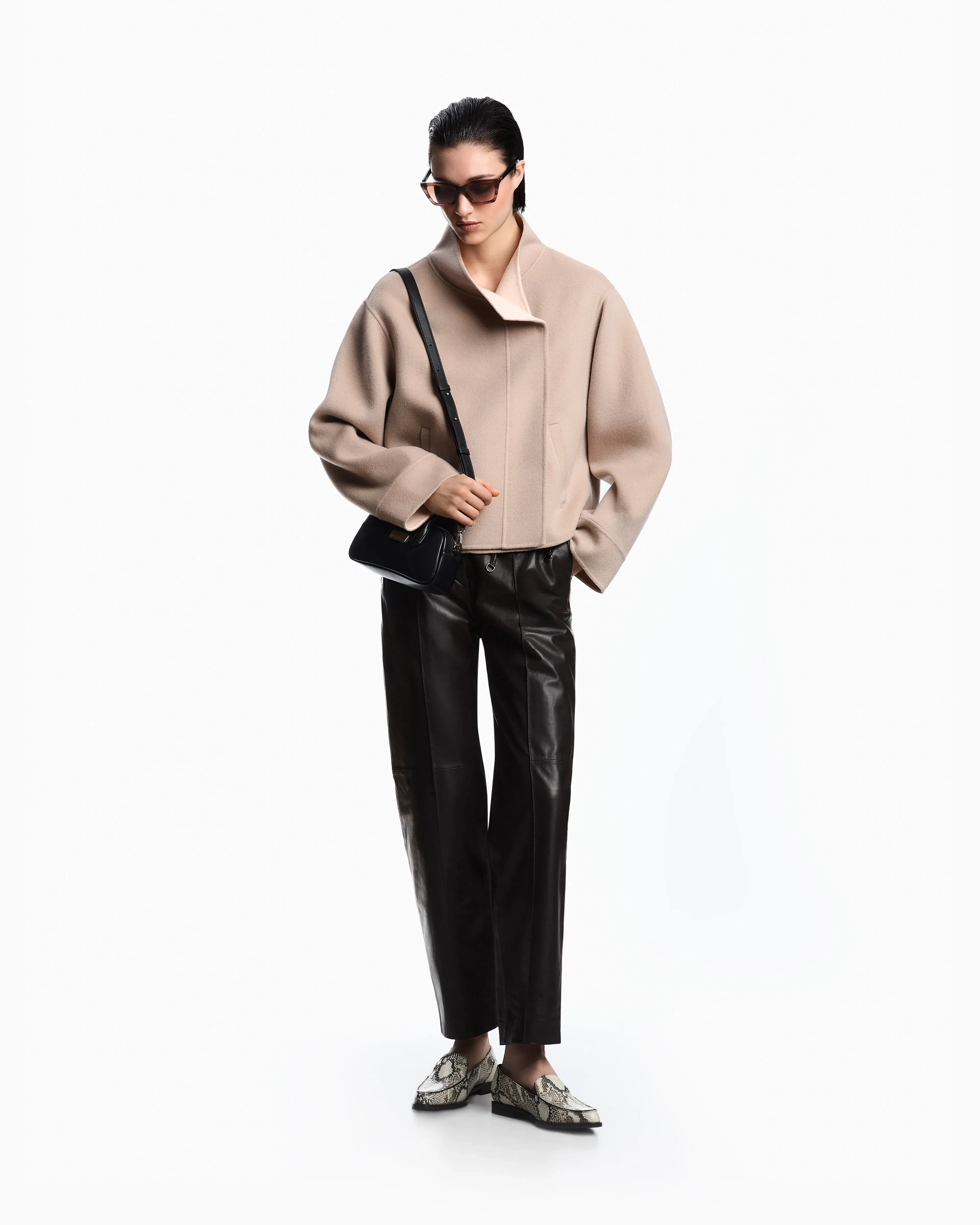 Emporio Armani glove-quality lambskin nappa leather trousers