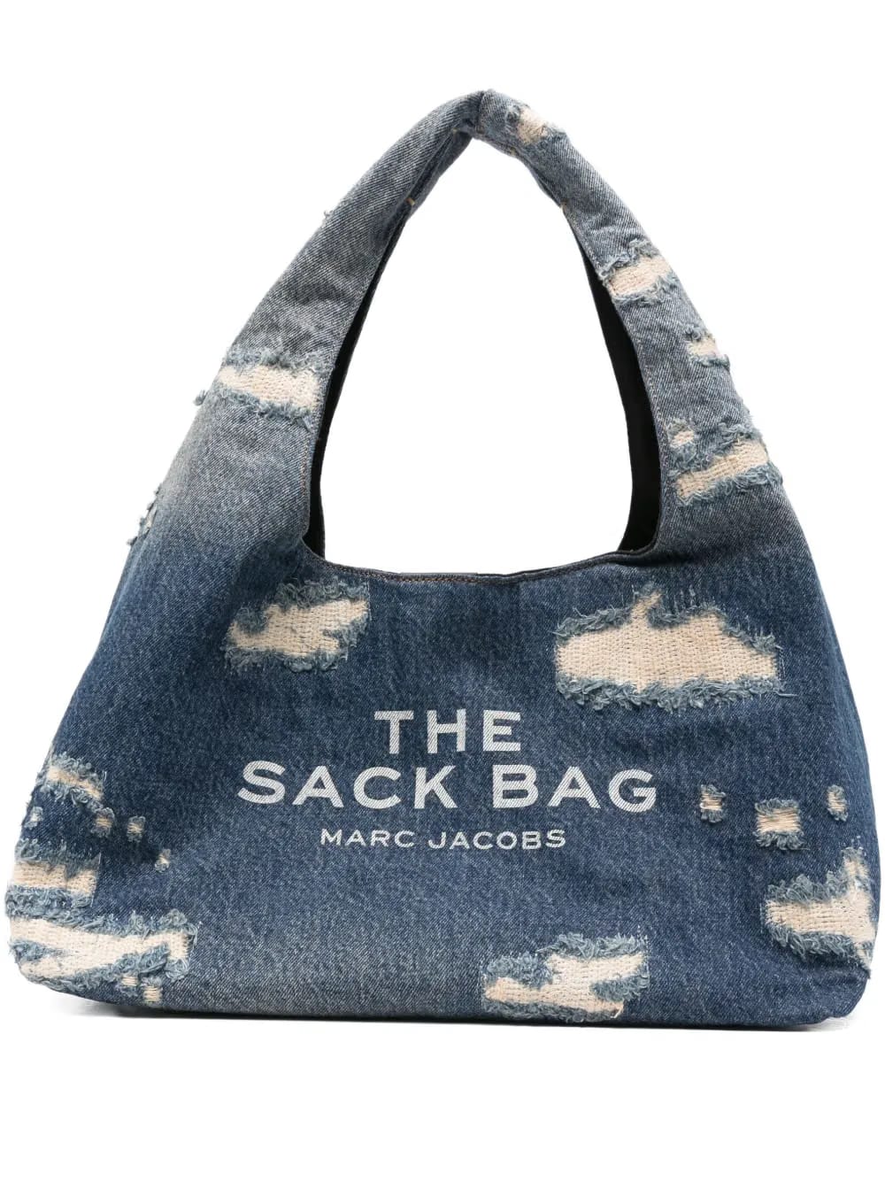 distressed denim shoulder bag