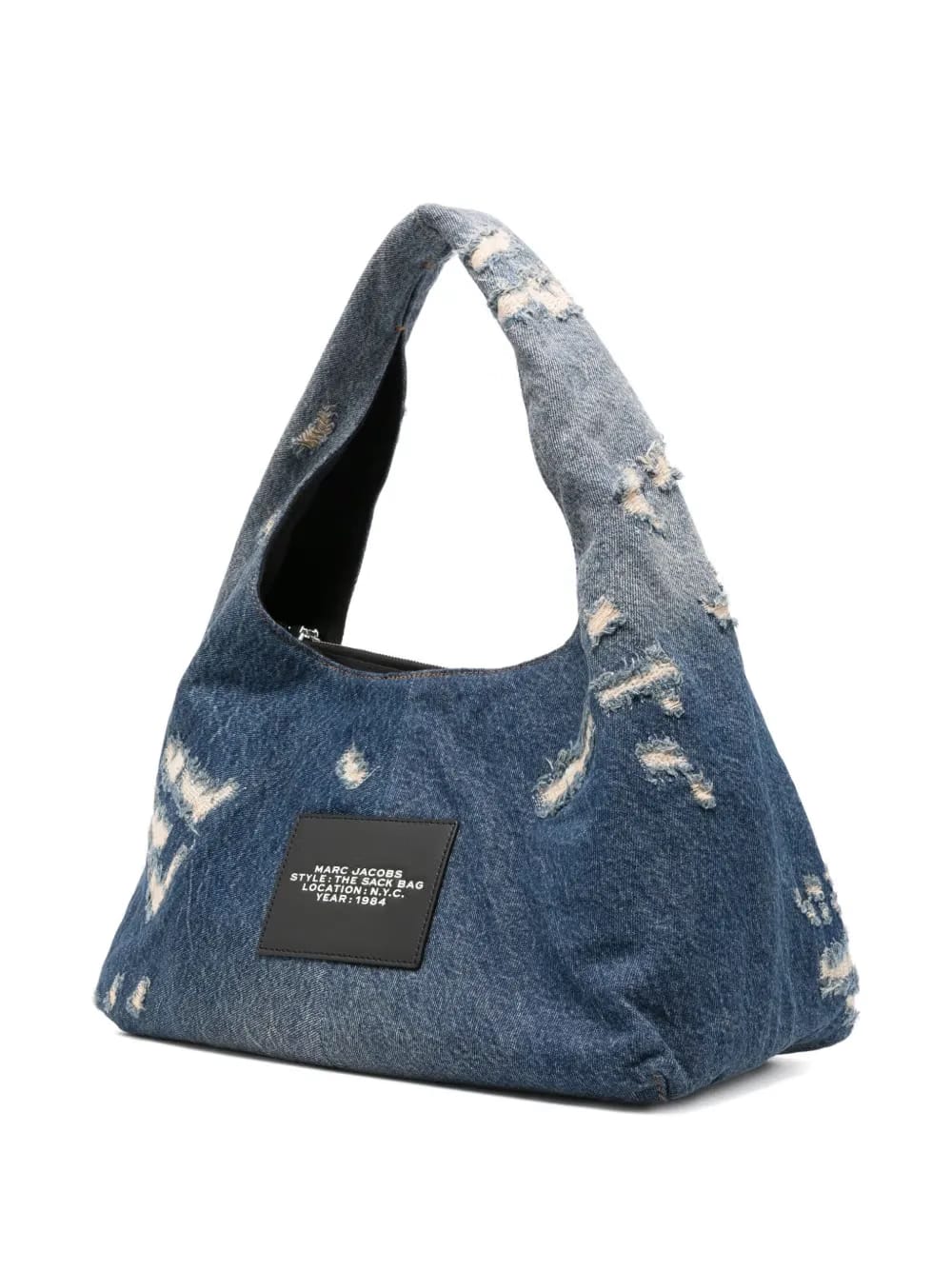 distressed denim shoulder bag