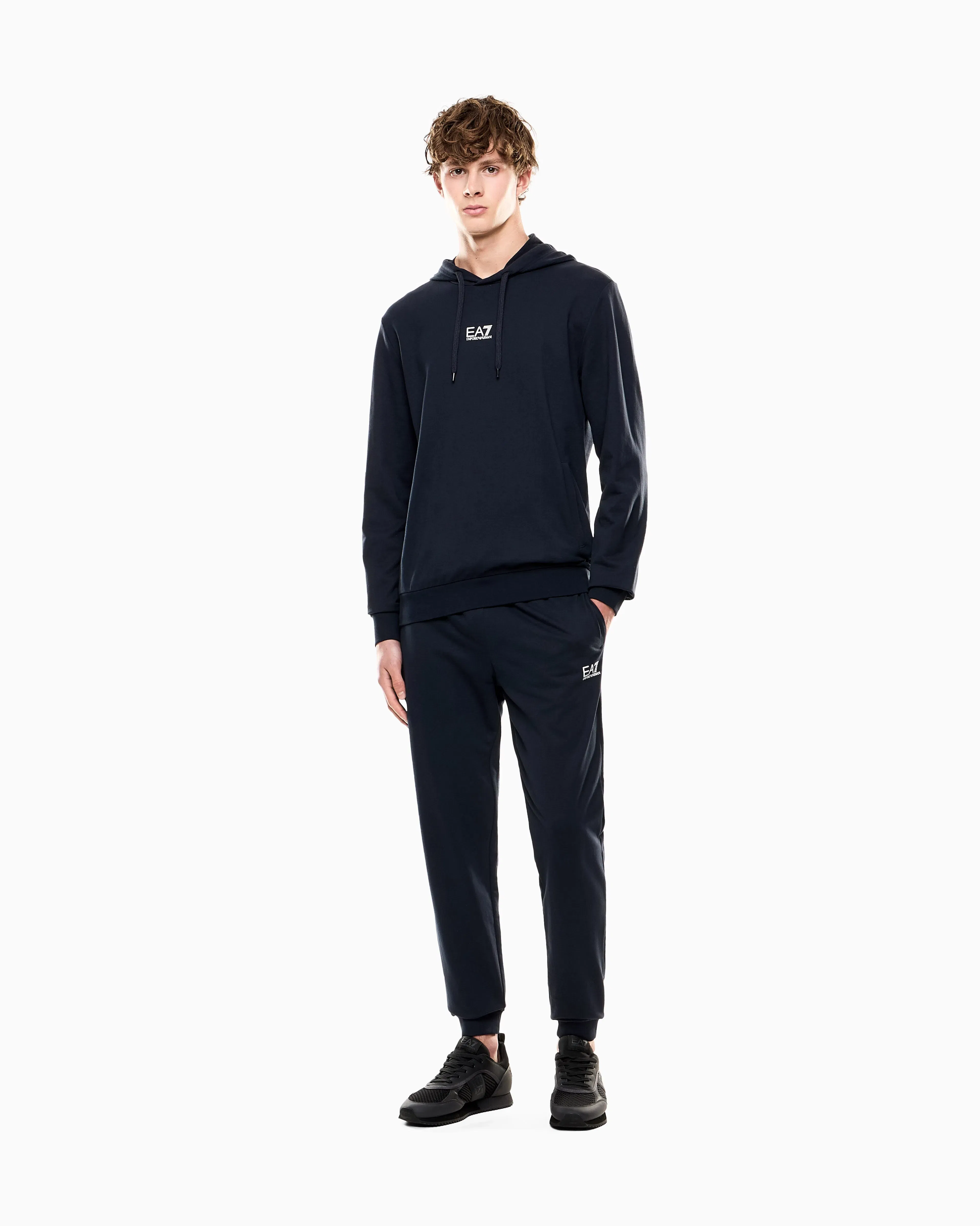 EA7 Cotton business suit with hoodie and joggers Core Identity