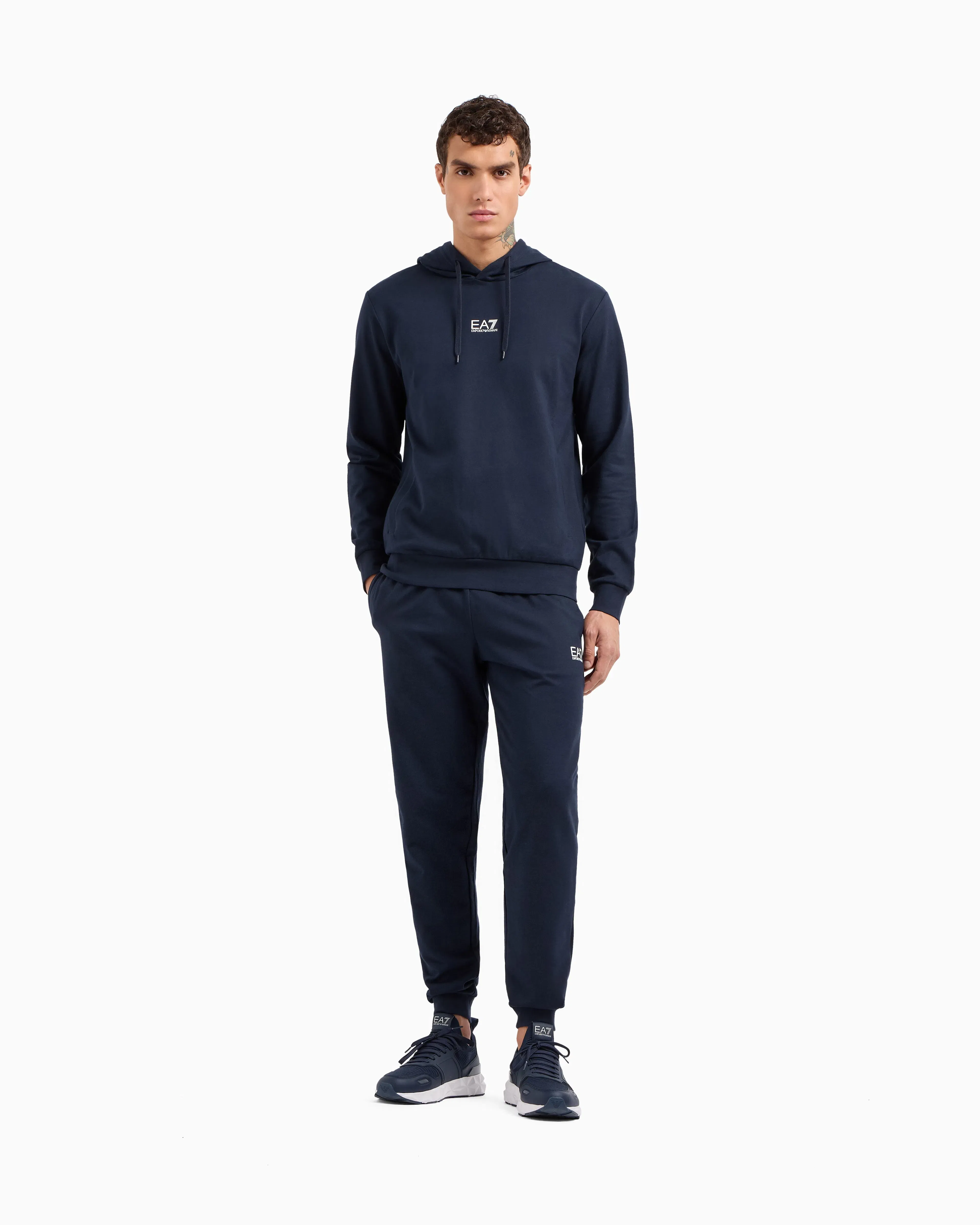 EA7 Cotton business suit with hoodie and joggers Core Identity