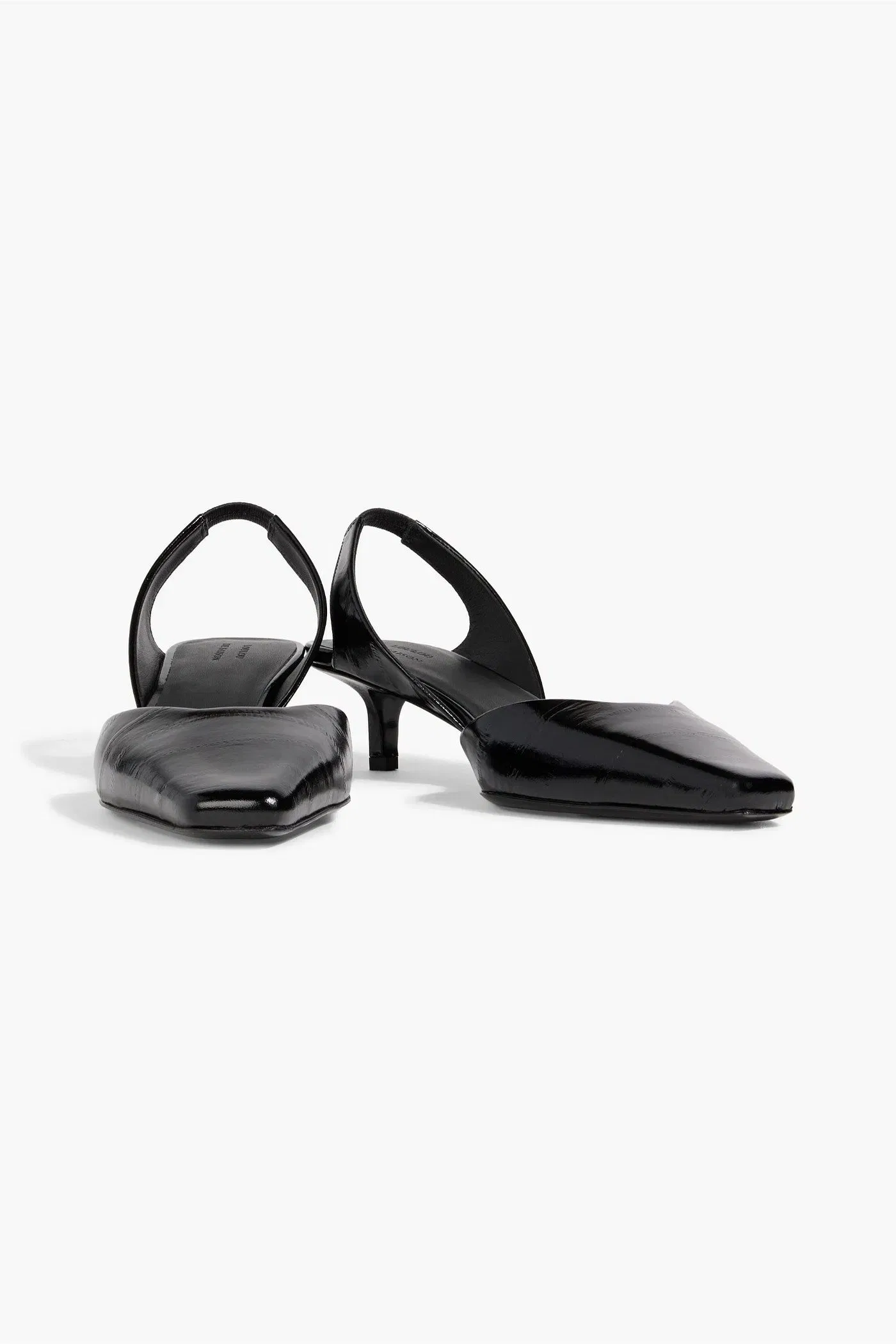 Loulou De Saison Hyde Patent-Leather Slingback Pumps Black Women's