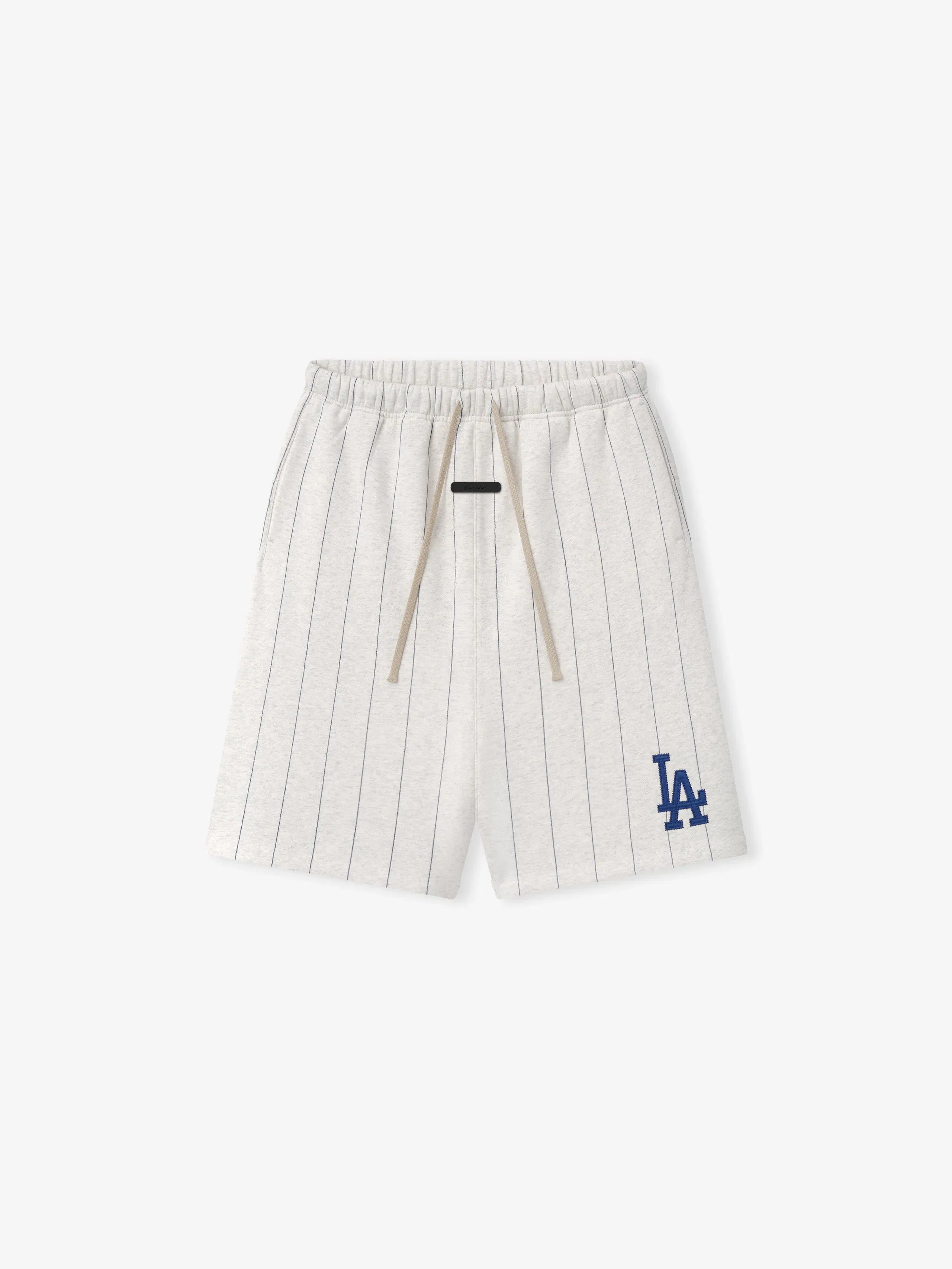 Essentials Dodgers 90'S Sweatshort Oatmeal Heather W Dark Sapphire Pinstripes
