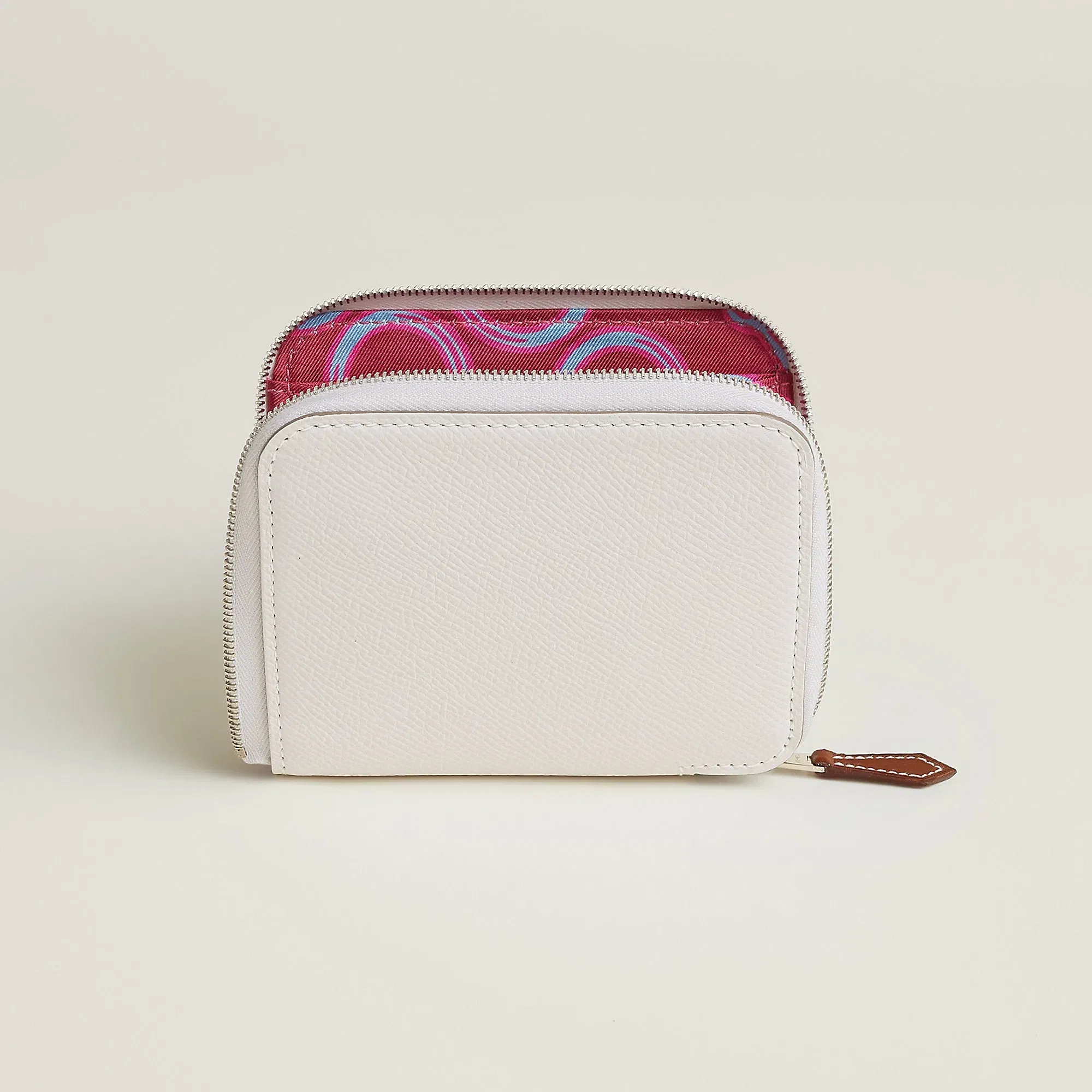 Hermes Silk'In Compact Wallet Cleste