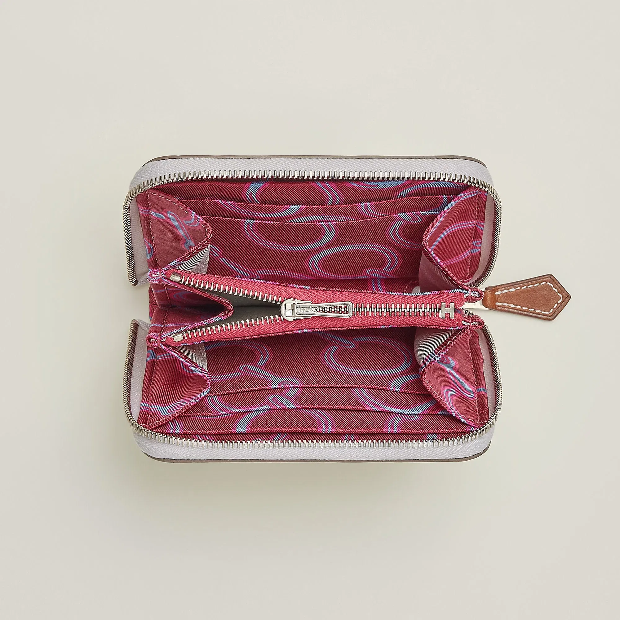 Hermes Silk'In Compact Wallet Cleste