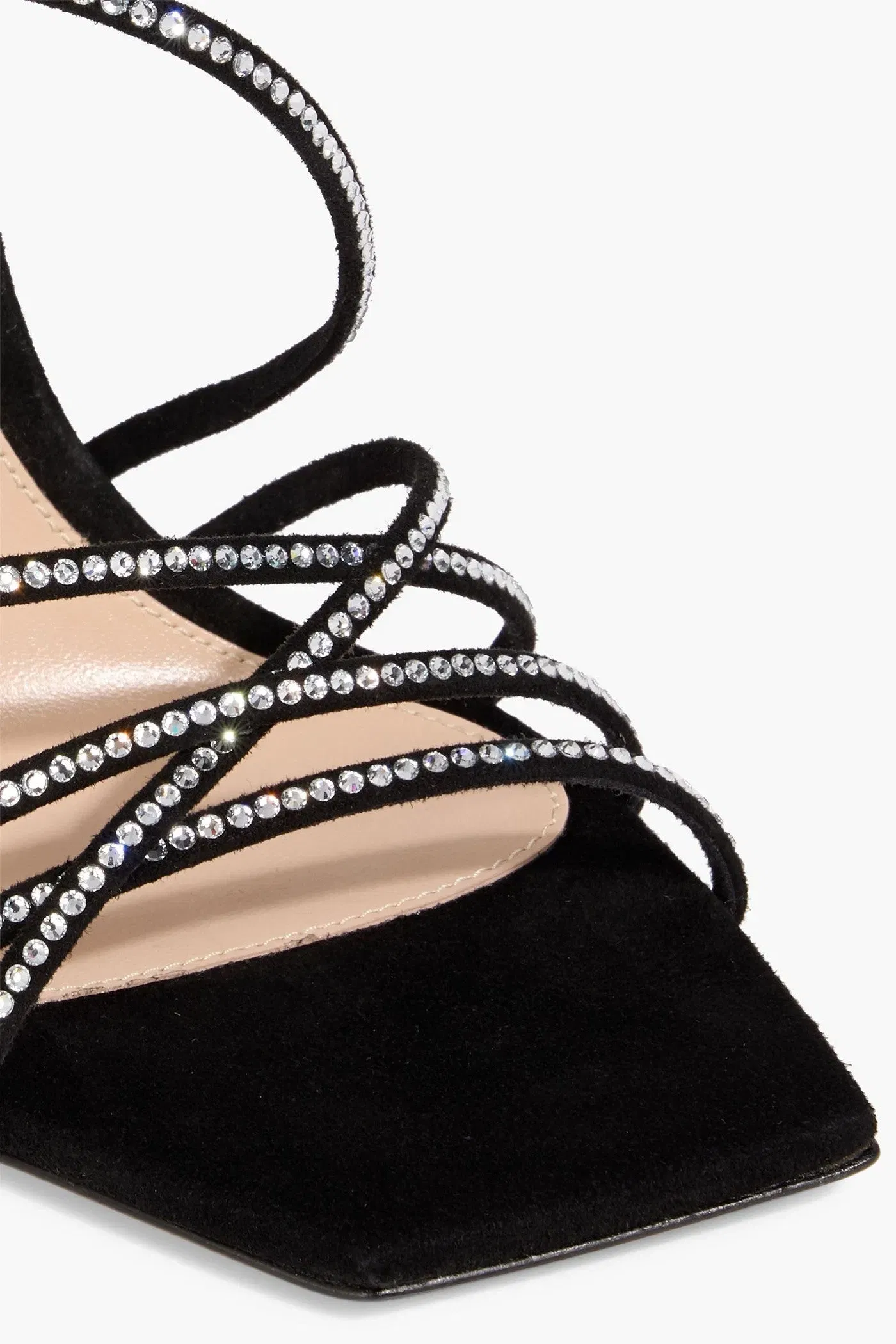 Gianvito Rossi 105 Crystal-Embellished Suede Sandals Black Women's