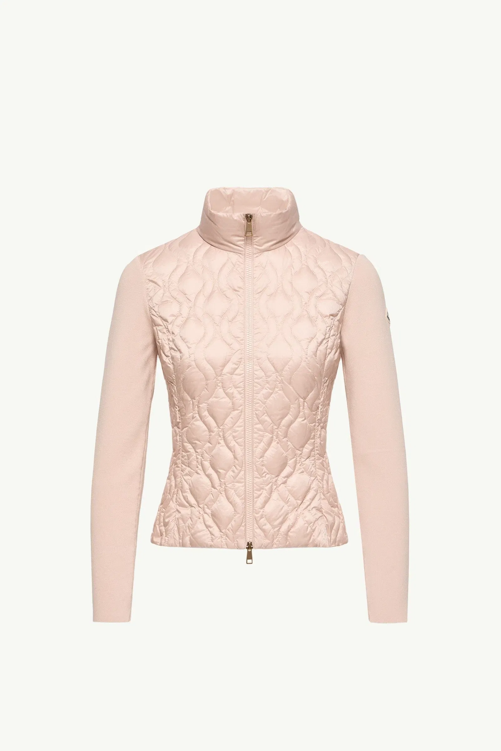Moncler Cotton Padded Zip-Up Cardigan Pink Pink