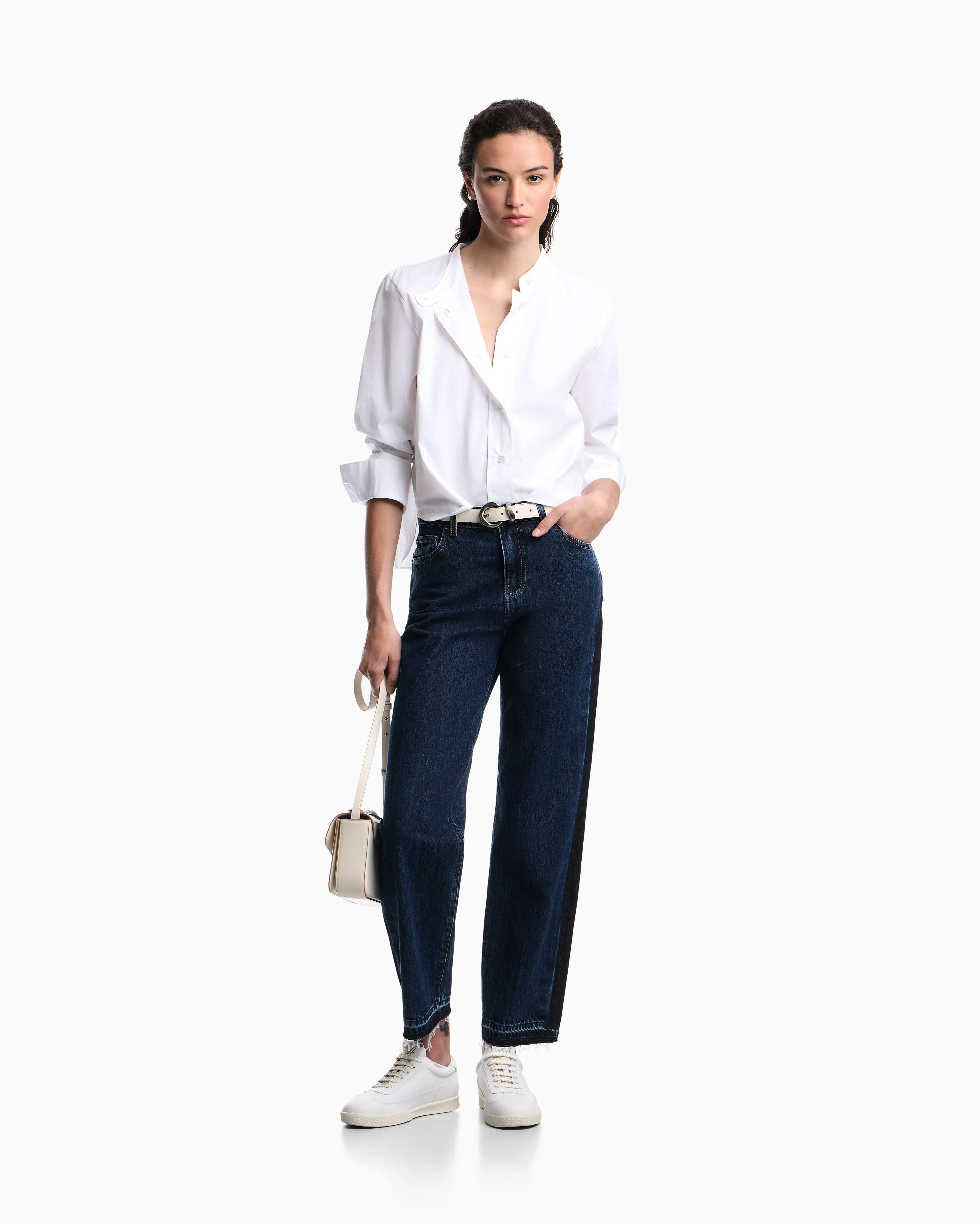 Emporio Armani J3H regular-fit jeans in marbled denim with side band