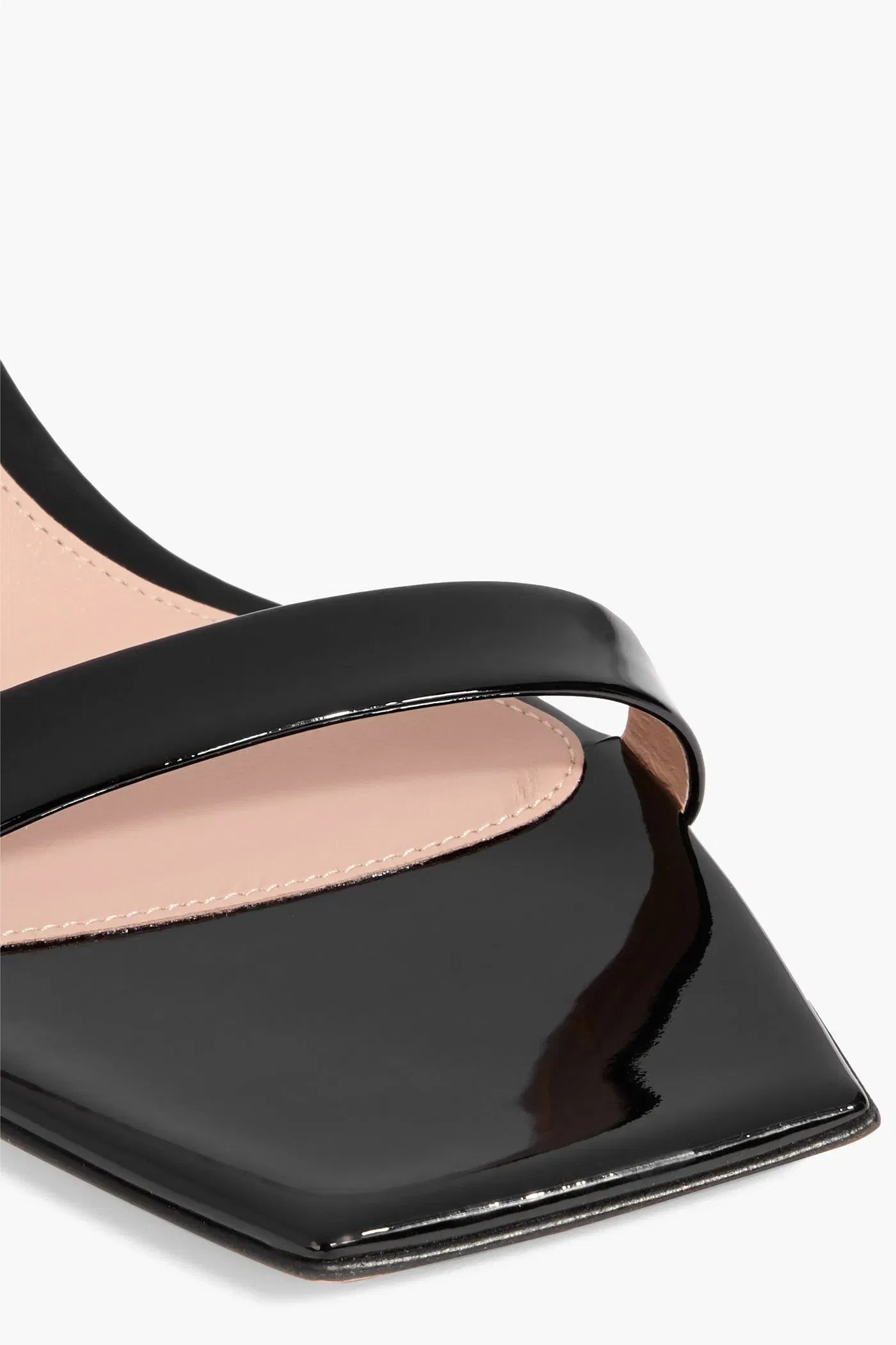 Gianvito Rossi Ribbon Kitten Patent-Leather Slingback Sandals Black Women's