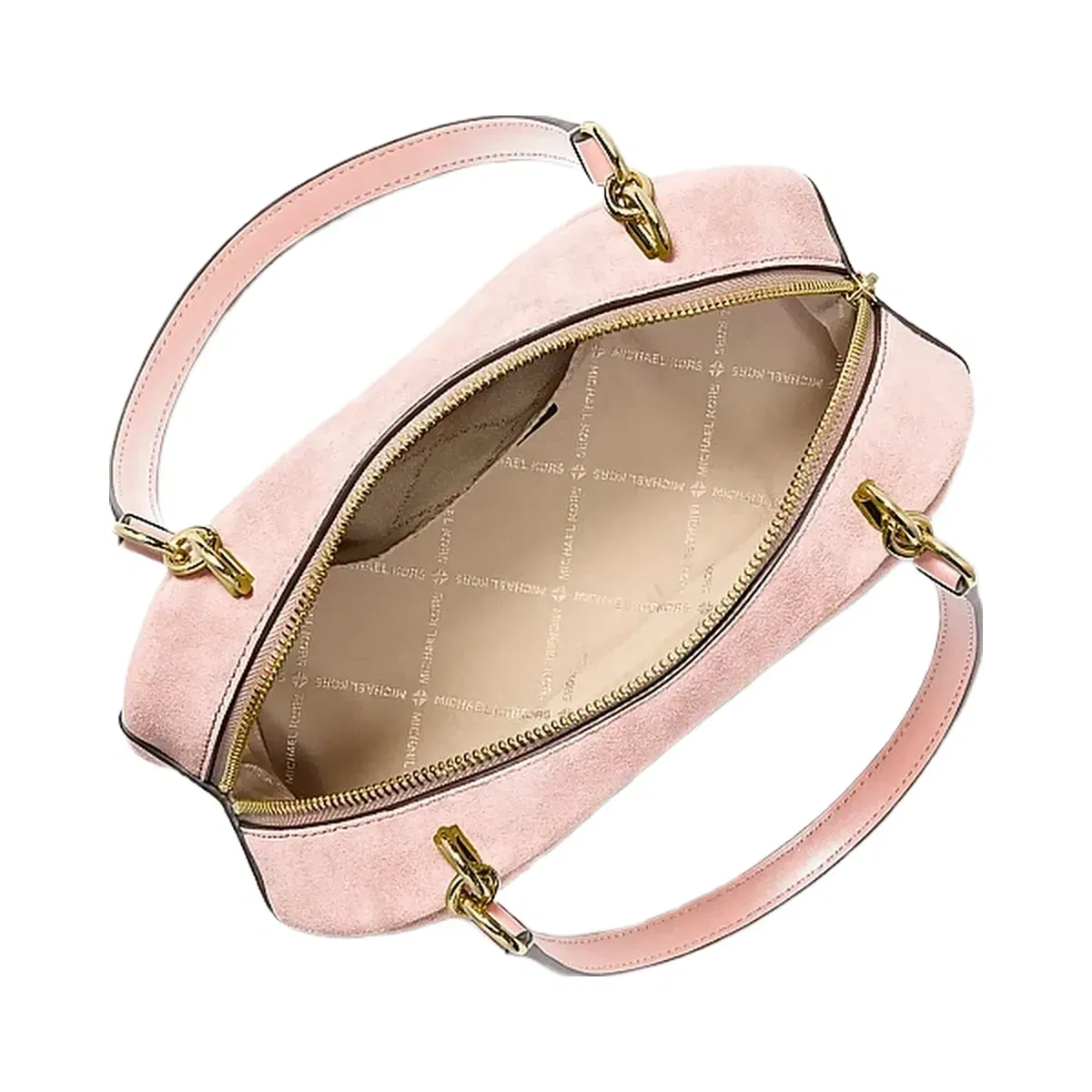 Michael Kors Cecily Small Suede Shoulder Bag Powder Blush