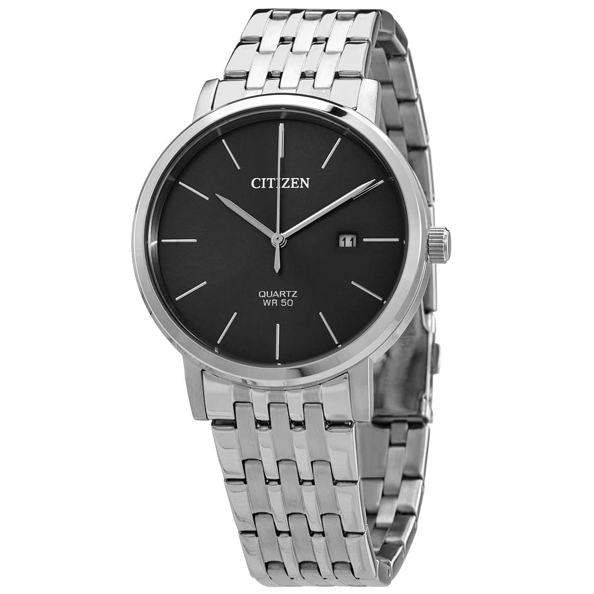 Citizen Quartz Grey Dial Stainless Steel Mens Watch