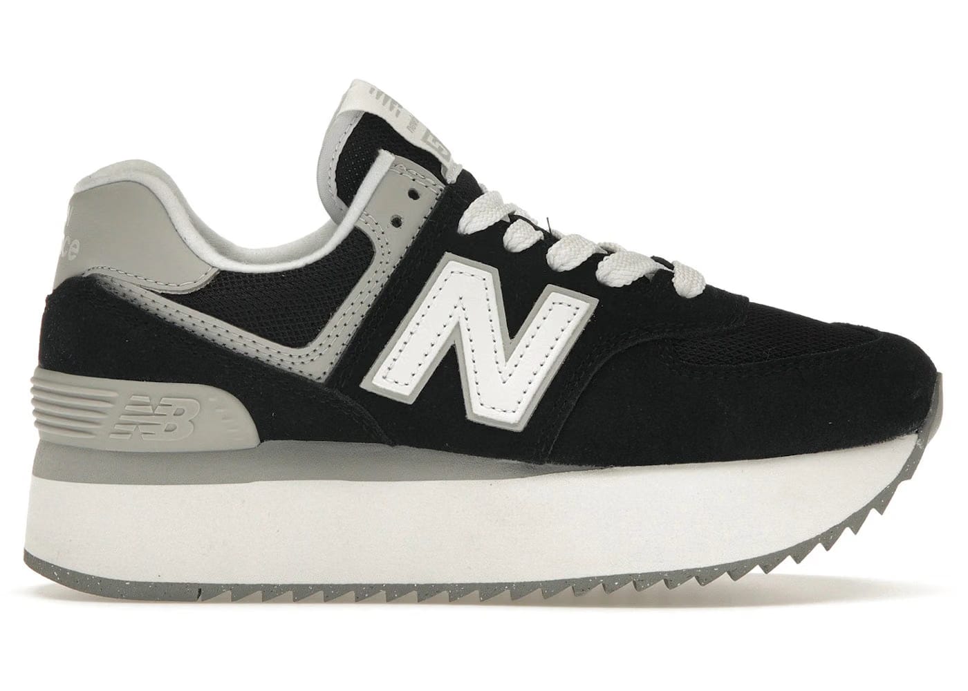 New Balance 574 Plus Black Grey Womens