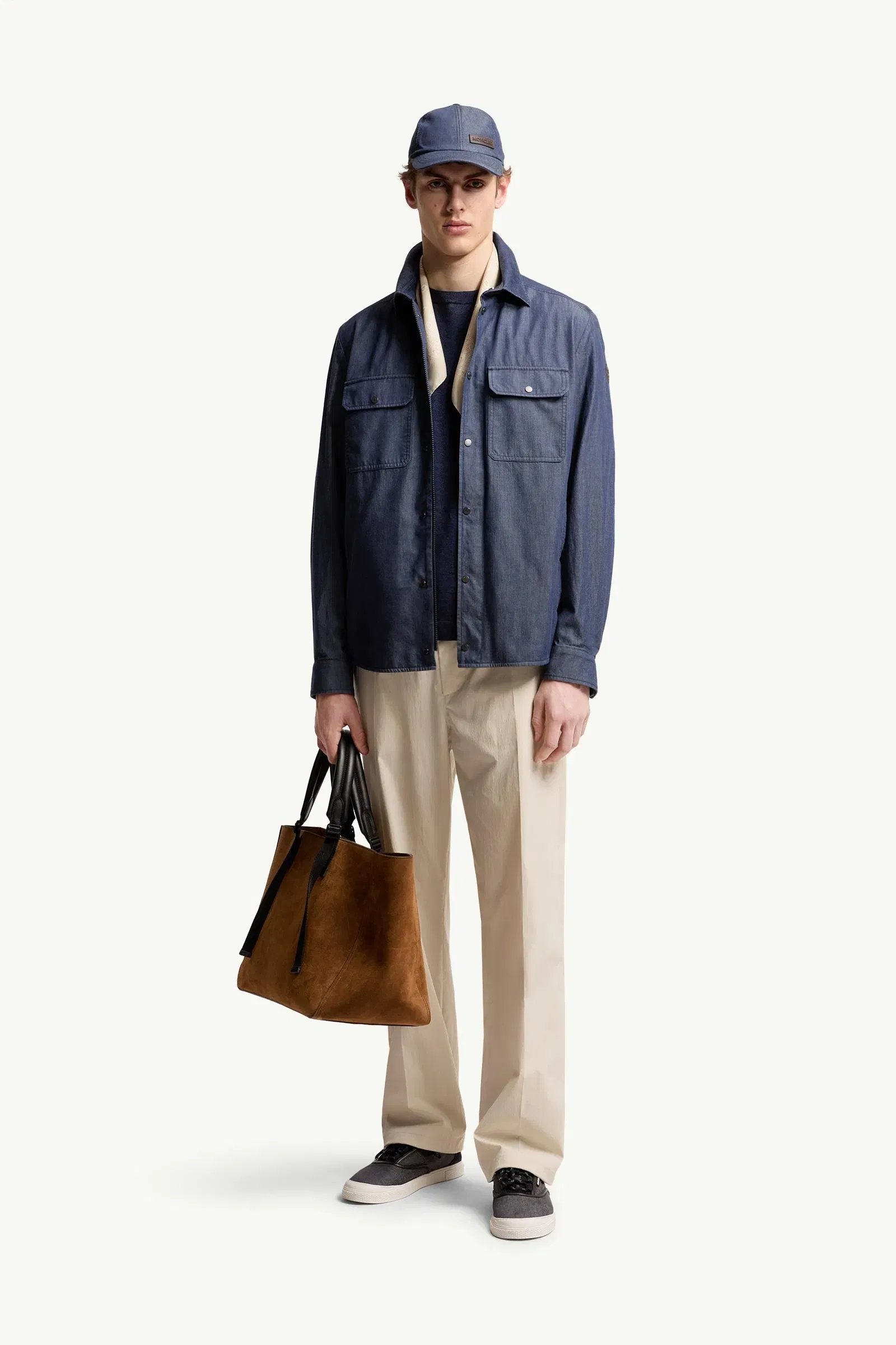 Moncler Denim Shirt Jacket Denim Blue Denim Blue