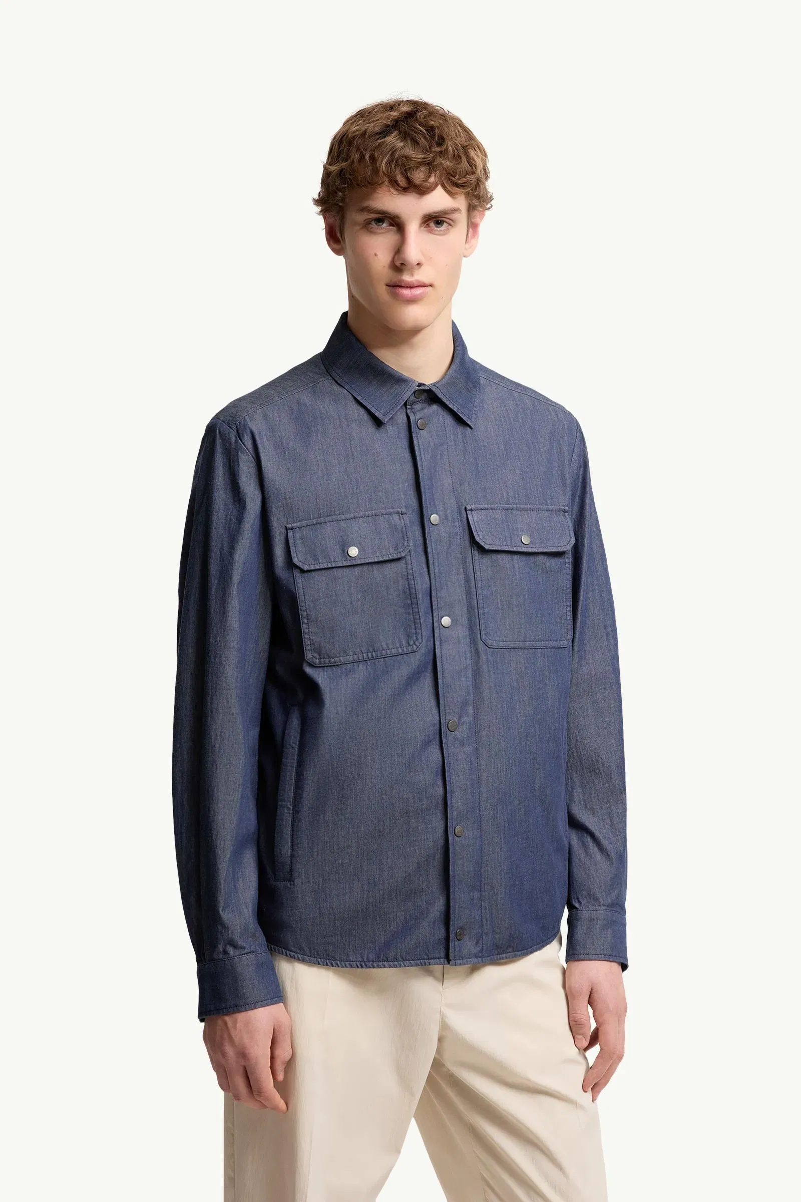 Moncler Denim Shirt Jacket Denim Blue Denim Blue