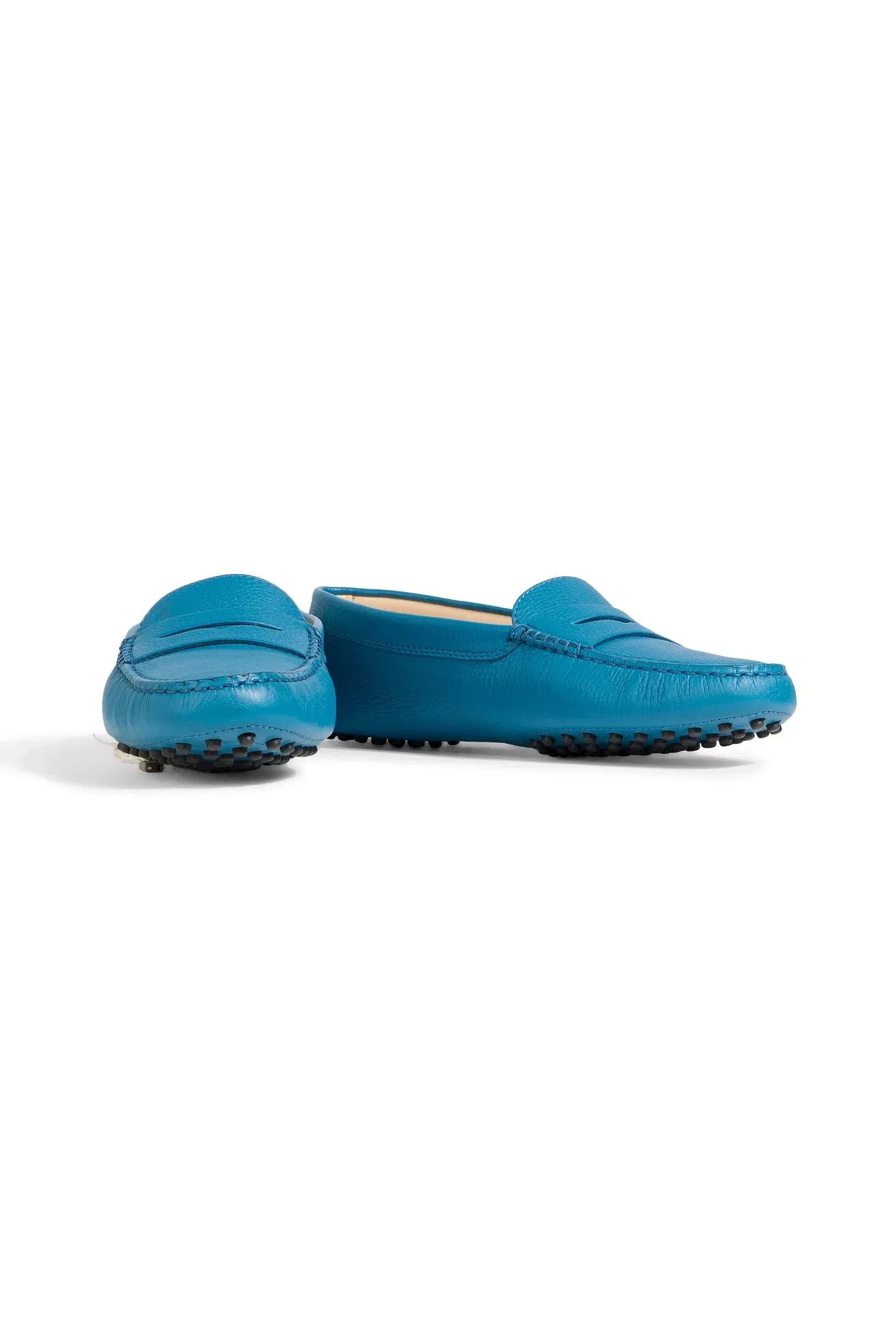 Tod's Gommino Pebbled-Leather Loafers Azure Women's