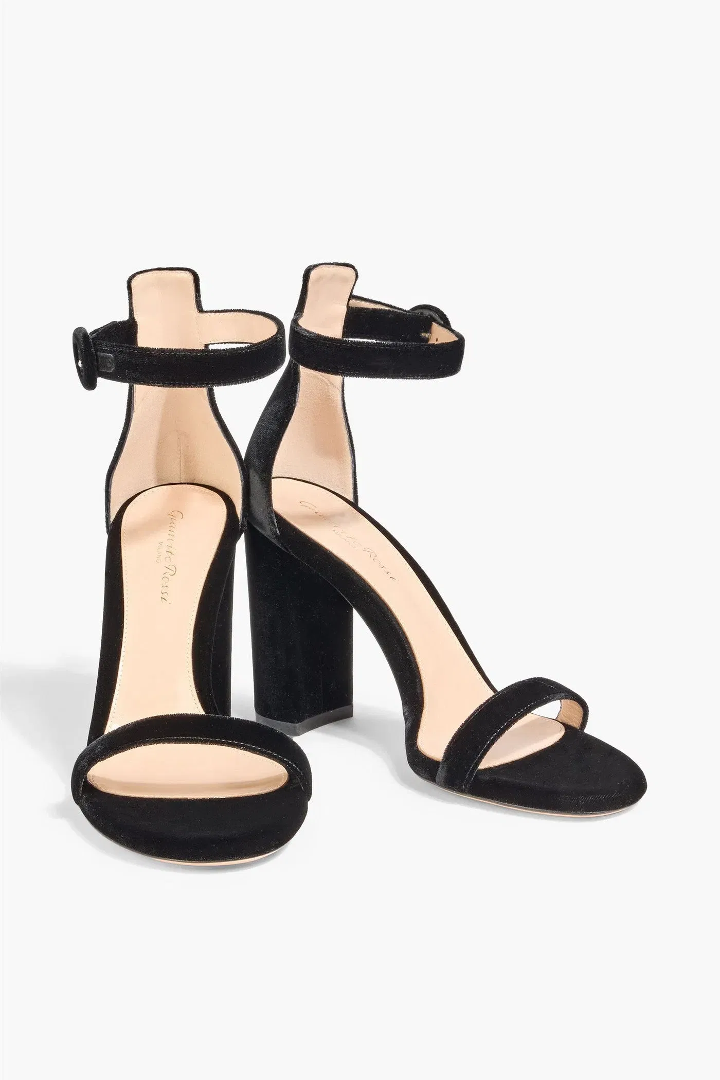 Gianvito Rossi Gaeta Velvet Sandals Black Women's