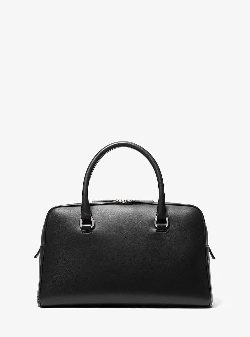 Michael Kors Kasia Medium Leather Satchel Black