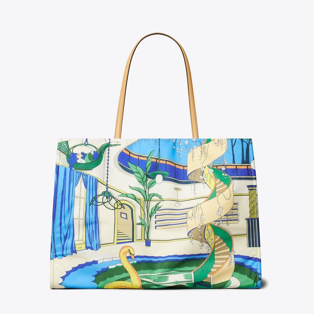 Tory Burch Ella Printed Tote The Pool Blue