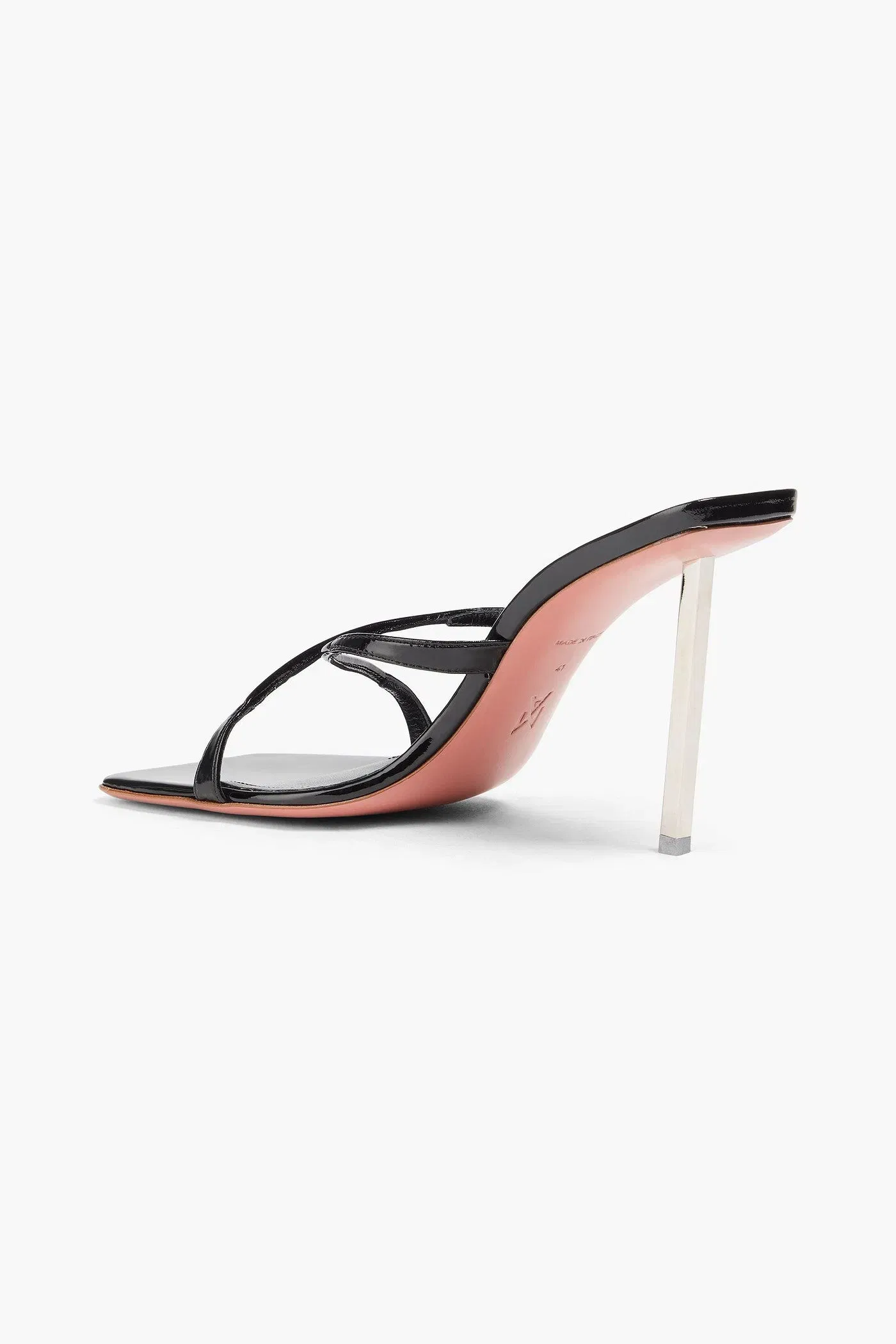 Amina Muaddi Adriana Patent-Leather Mules Black Women's