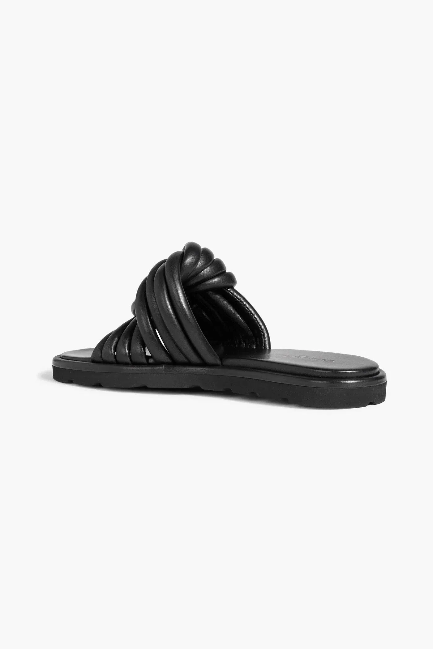 Gianvito Rossi Ottavia Twisted Padded Leather Slides Black Women's