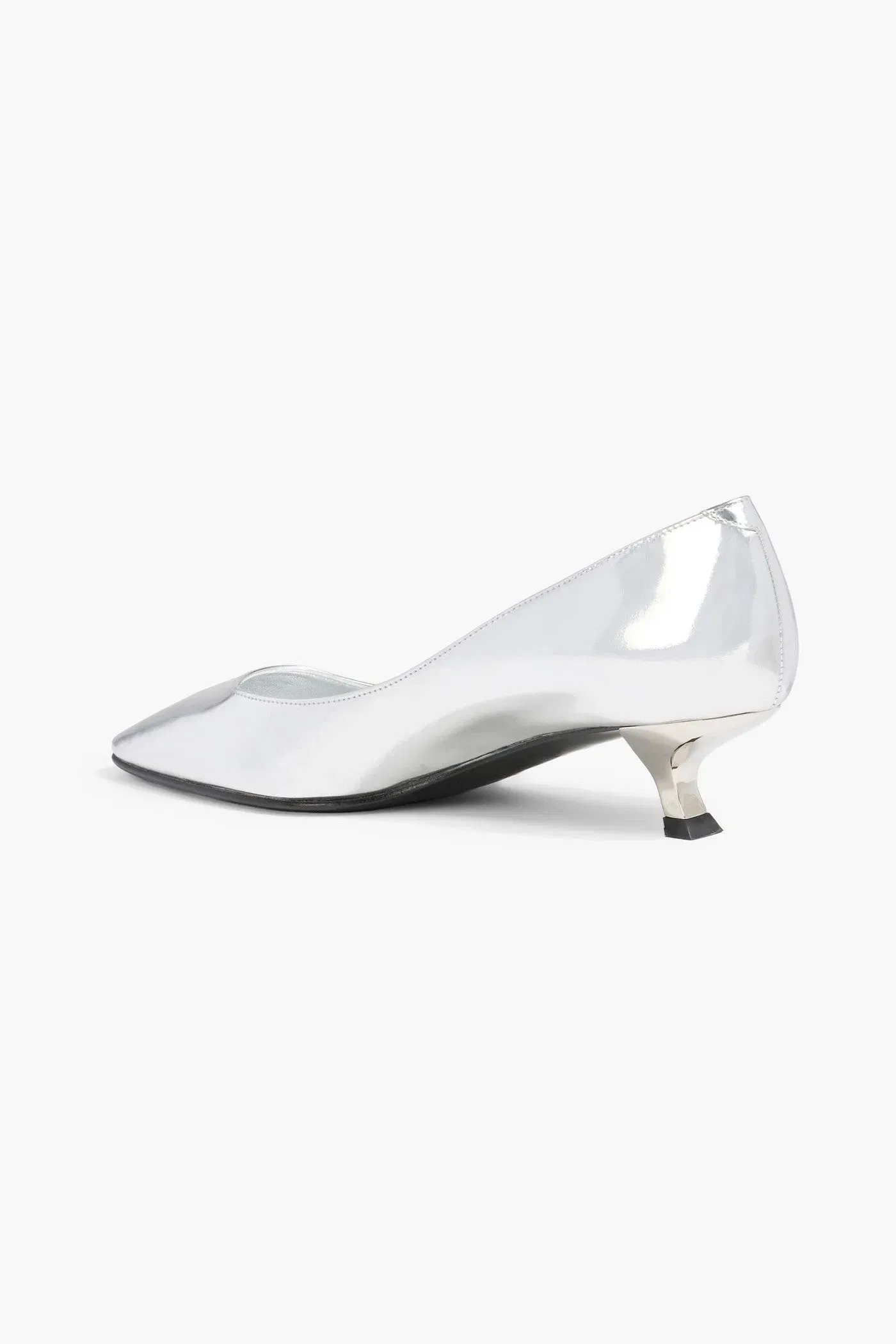 Roger Vivier Virgule Mirrored-Leather Pumps Silver Women's