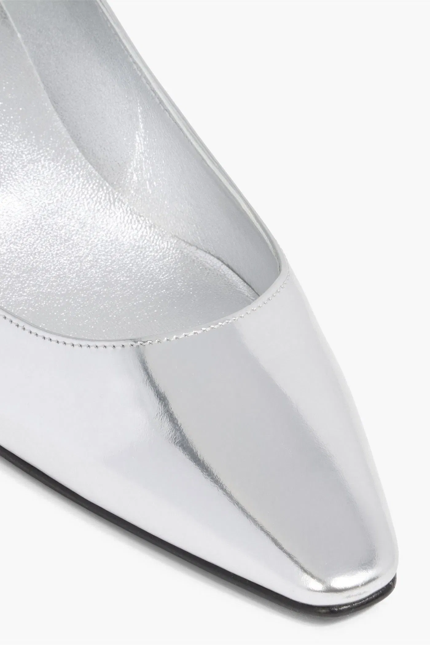 Roger Vivier Virgule Mirrored-Leather Pumps Silver Women's
