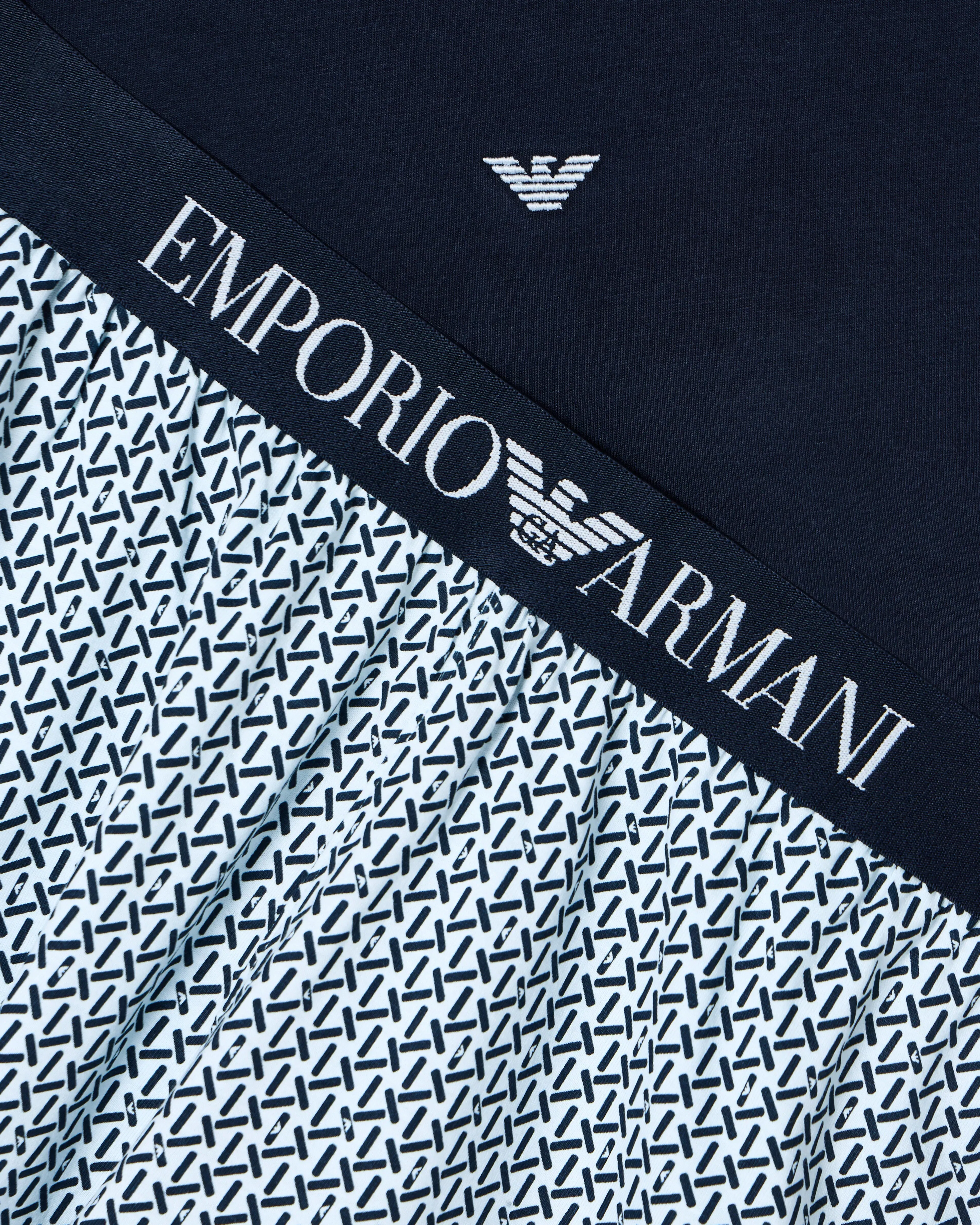 Emporio Armani Mixed-pattern print jersey pyjamas with Bermuda shorts