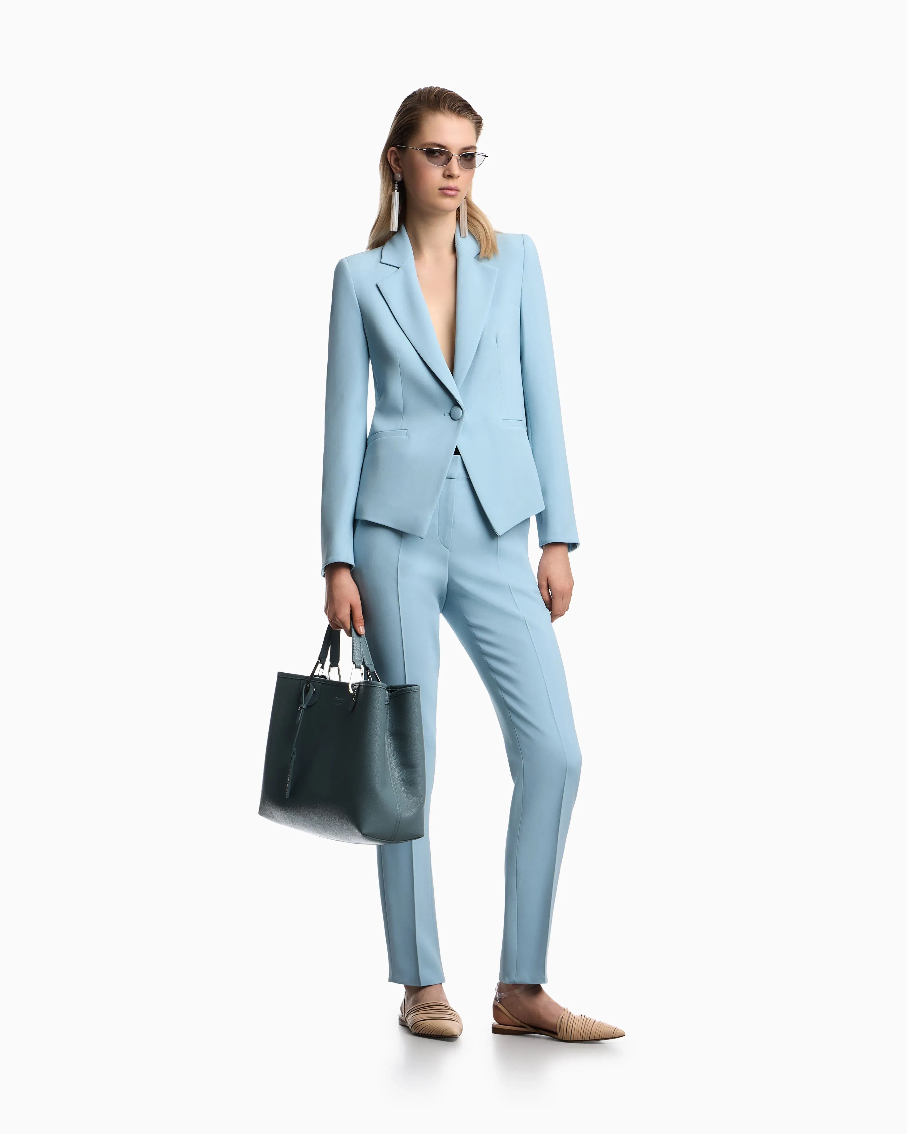 Emporio Armani Cady crepe jacket with lapels in a slim fit Essential