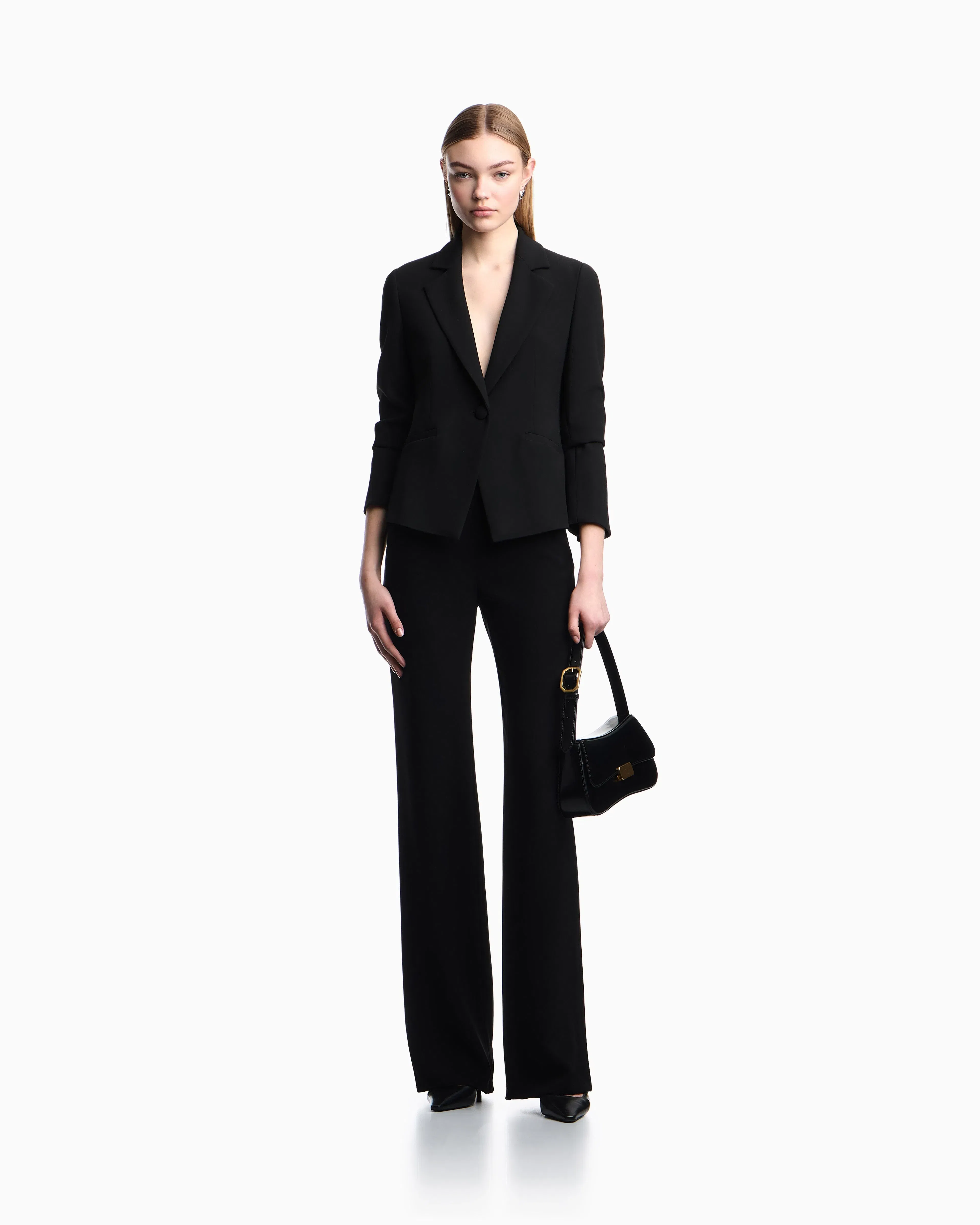 Emporio Armani Cady crepe jacket with lapels in a slim fit Essential