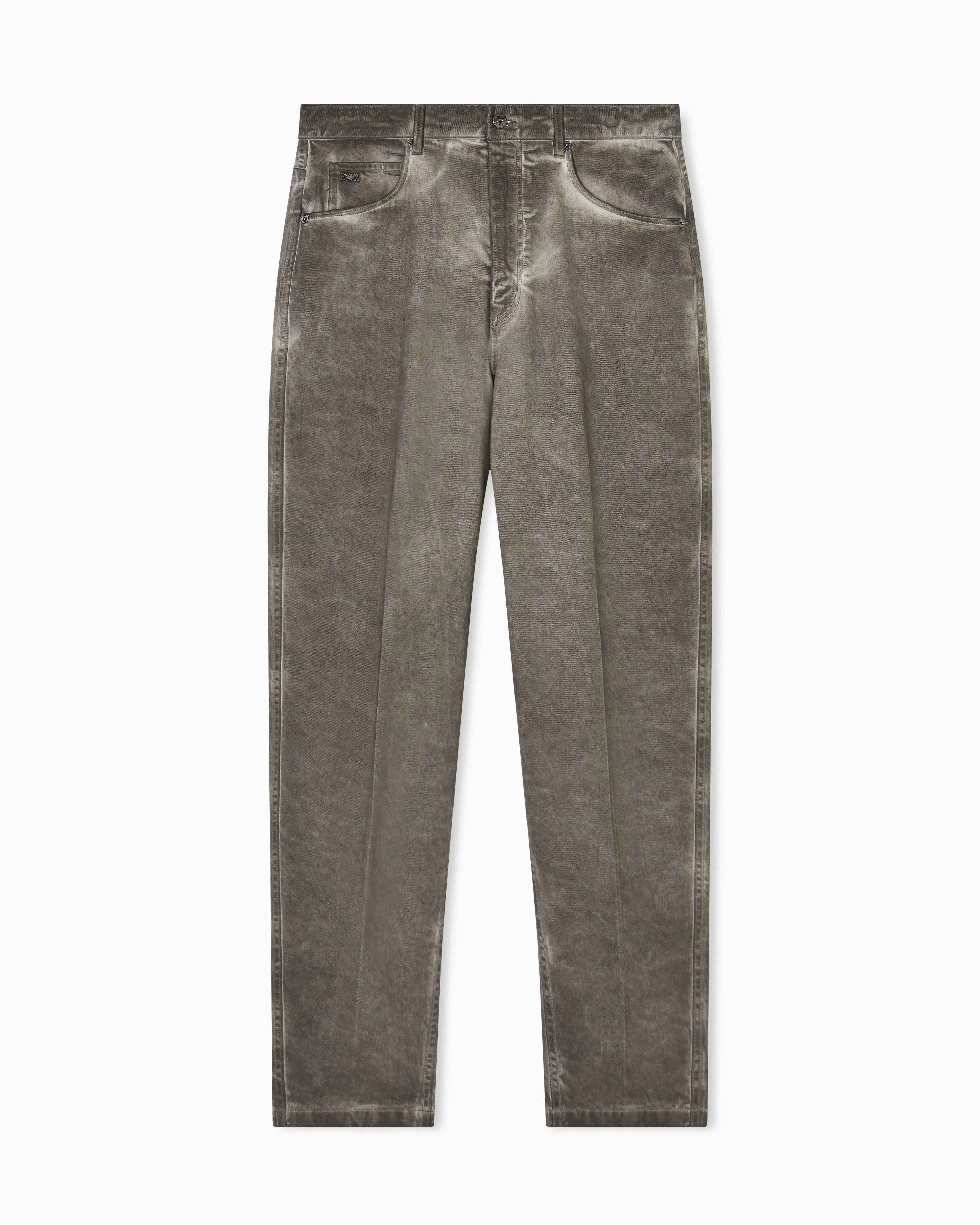 Emporio Armani J80 baggy twist-fit, dirty-wash garment-dyed stretch-denim jeans