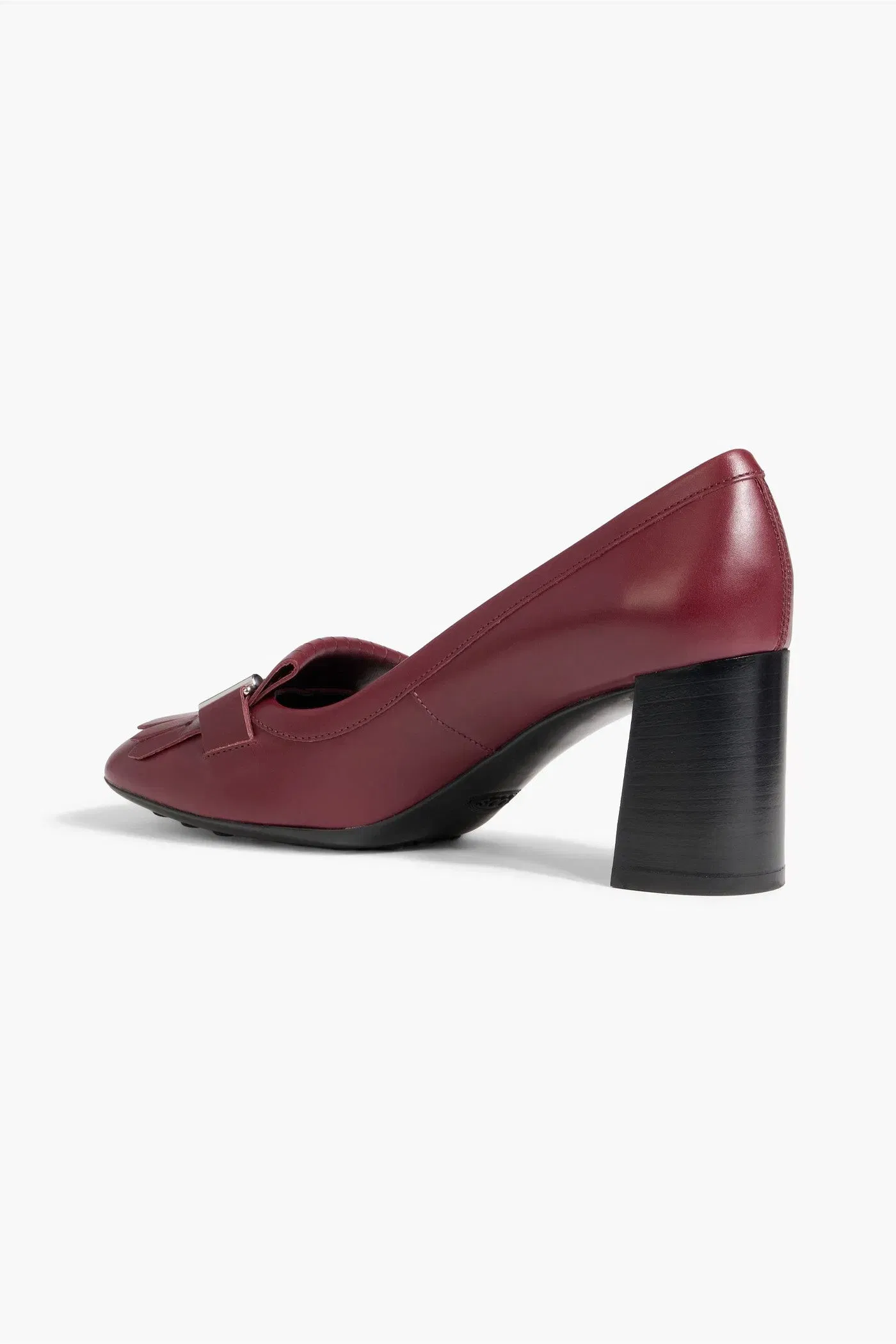Tod's Double T Fringed Leather Pumps Merlot Women's