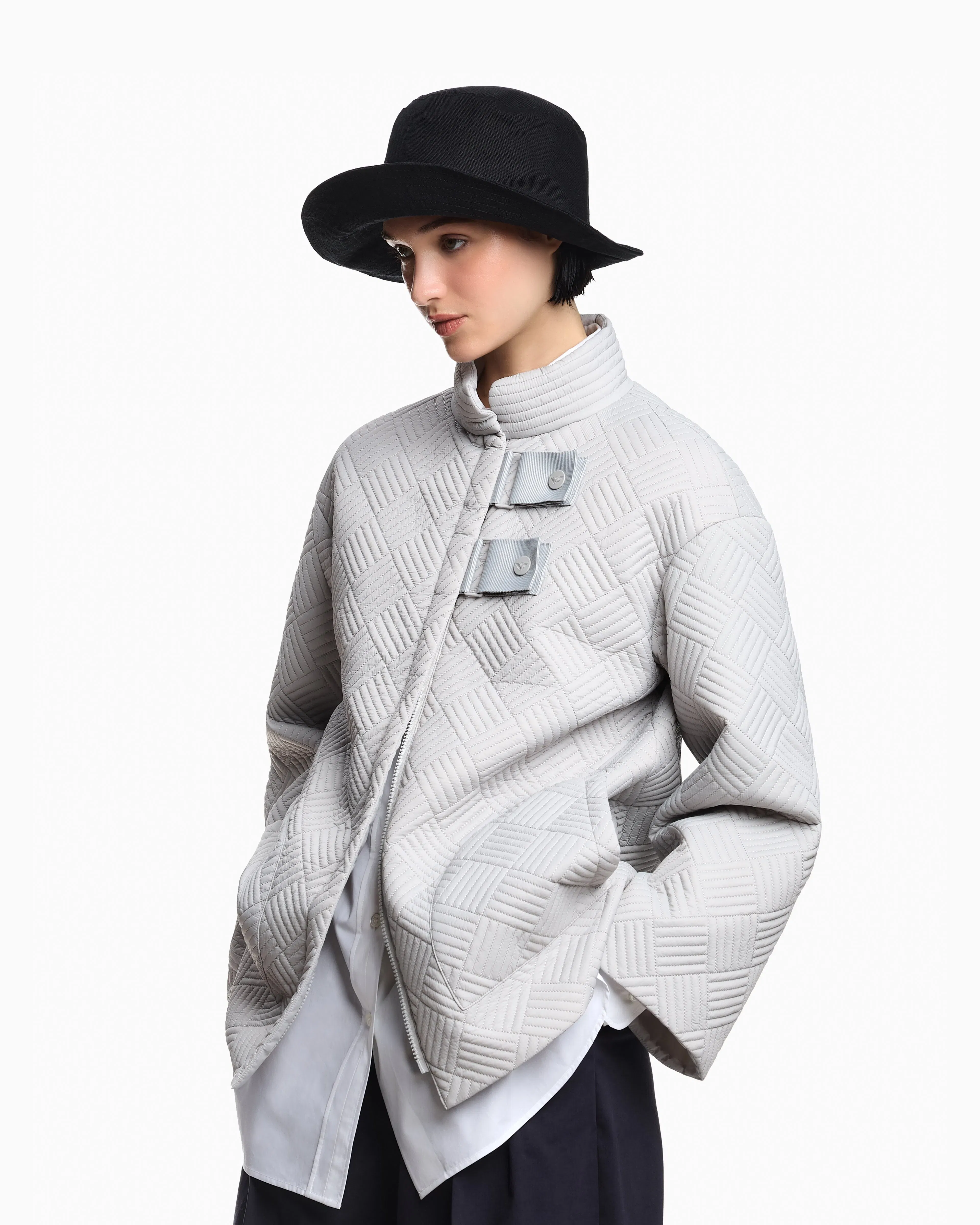 Emporio Armani nylon padded pea coat
