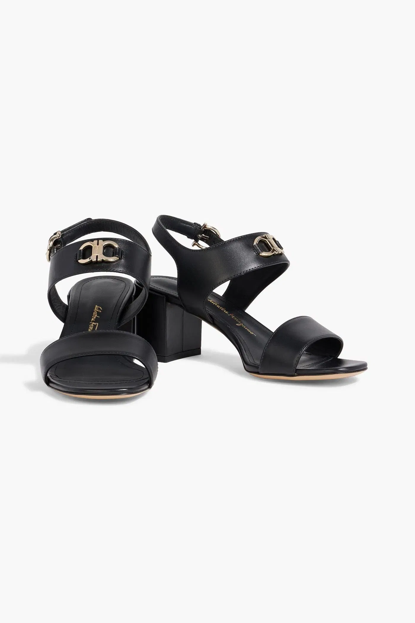 Ferragamo Cayla Leather Sandals Black Women's