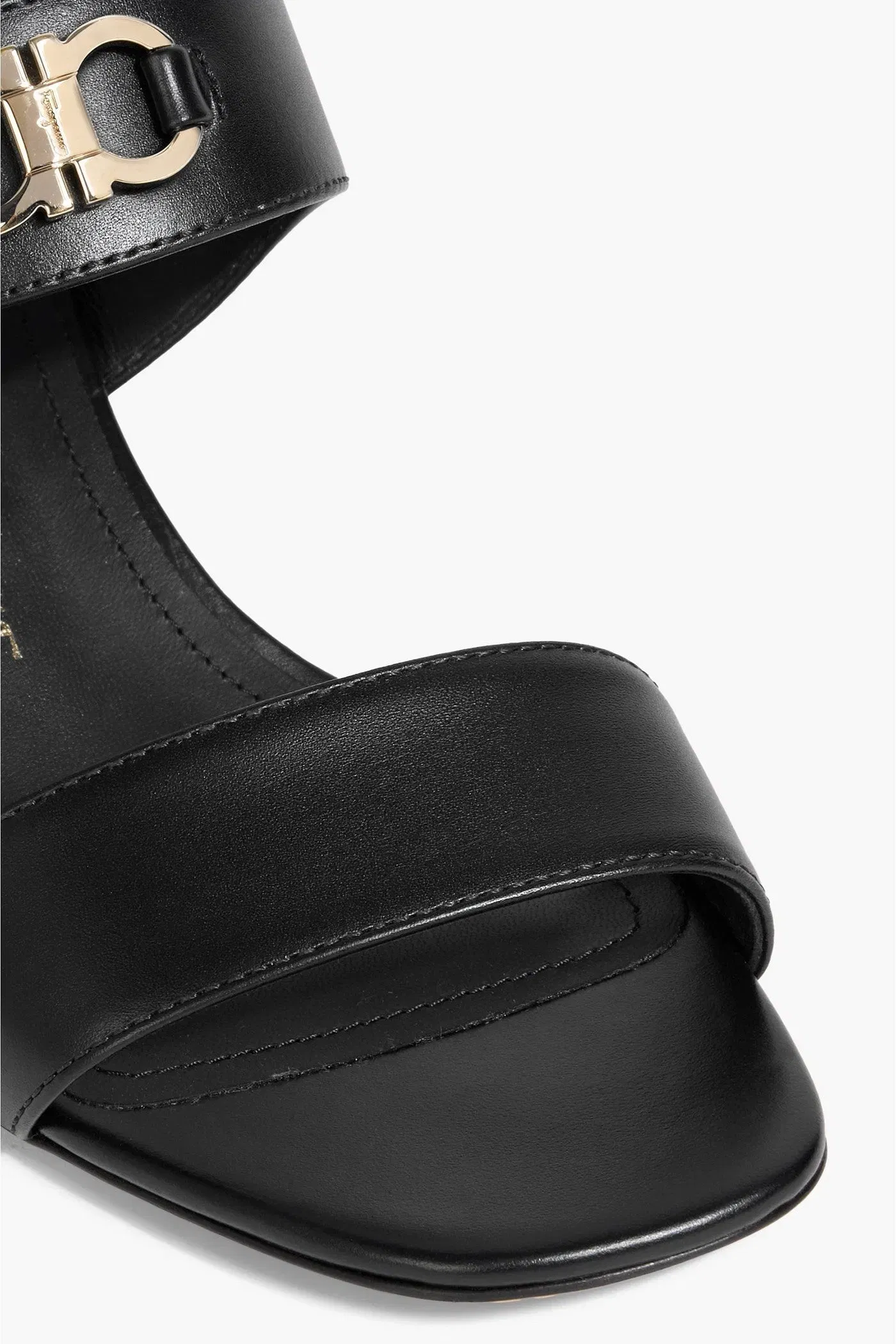 Ferragamo Cayla Leather Sandals Black Women's